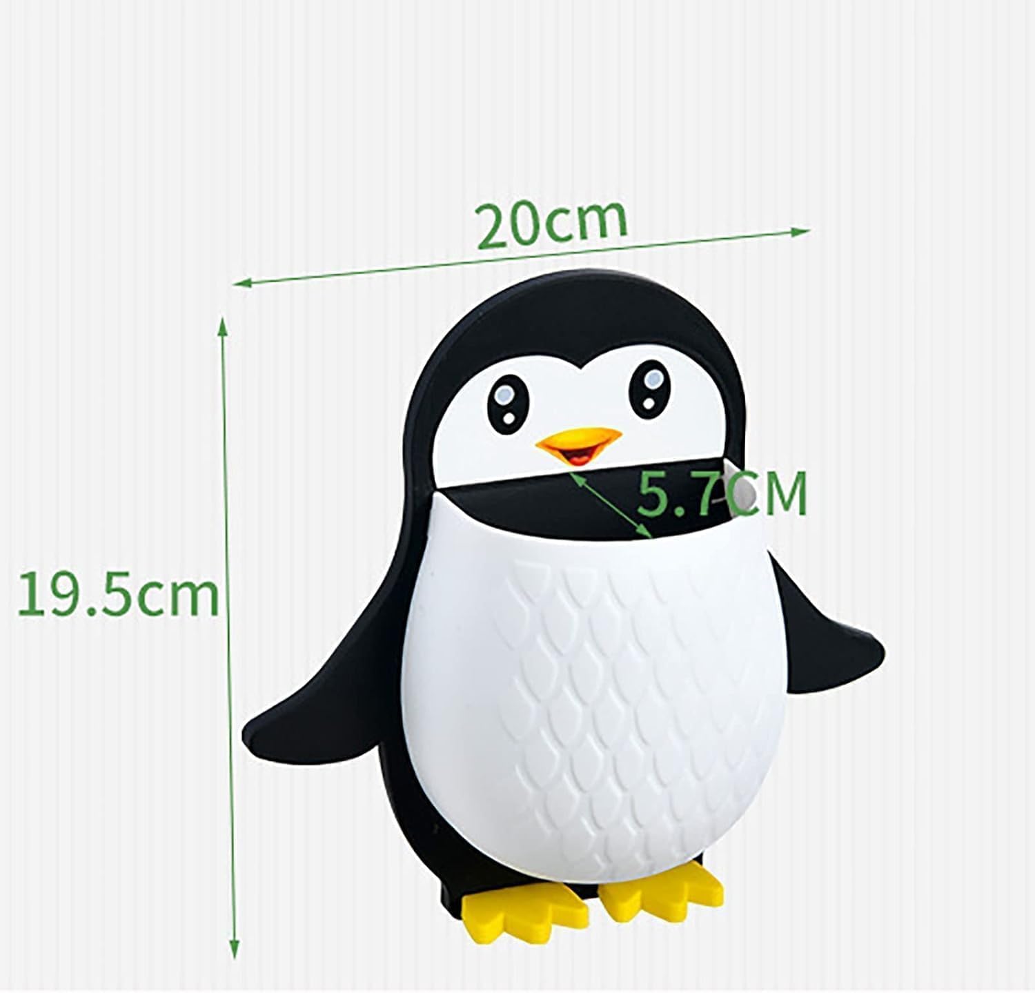 FLYFAR Cute Penguin Wall Mount Storage Organizer, Black Blue Pink, PP Material, Adhesive Installation, Bathroom Toothbrush Holder, Home Office Kitchen Organization (Pink) 4