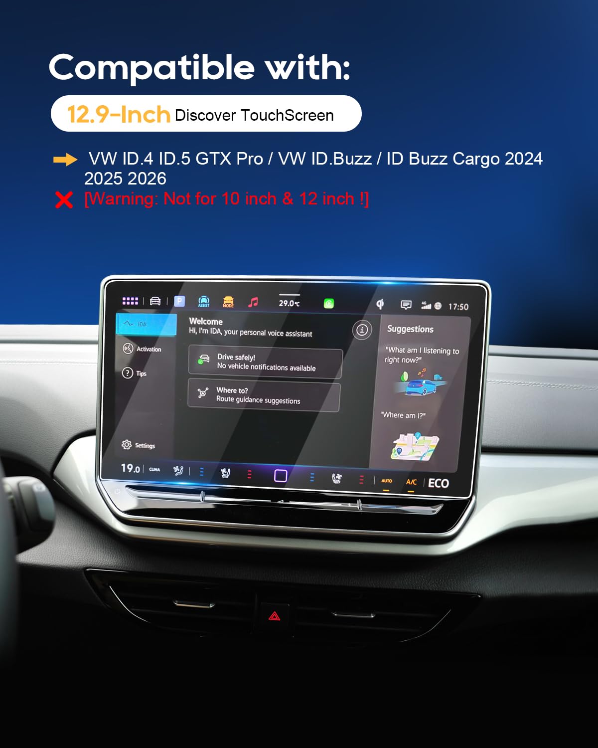 GAFAT 12 Zoll V W ID.4 ID.5 GTX Pro 2021-2024/ ID.Buzz Cargo 2023