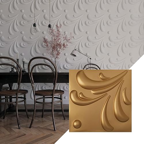 Ekena Millwork 19 58 pulgadas de ancho x 19 58 pulgadas de alto, Acacia EnduraWall decorativo 3D, dorado (cubre 2.67 pies cuadrados).