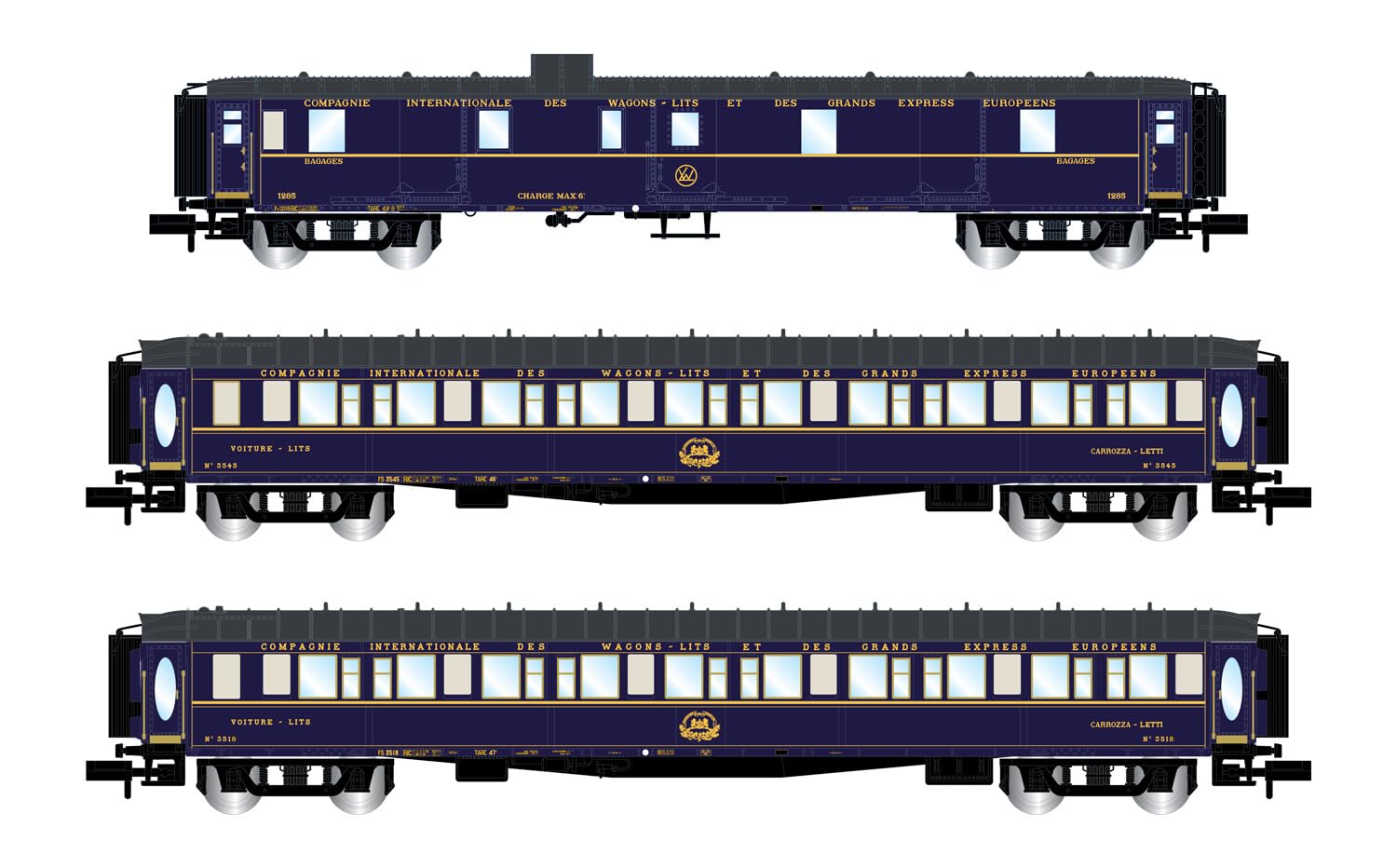 Arnold - CIWL, 3-unit pack "Train Bleu", set 1/2 (fourgon + 2 x Lx), ep. III