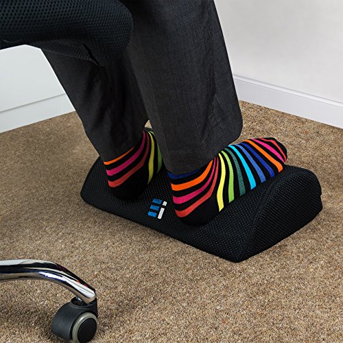 Office Foot Rest Under Desk: New Ergonomic Footrest Cushion w/Angled Half Cylinder Design for Optimum Leg Clearance: Firm, Compact Supportive Foot Stool Under Desk Foot Rest Desk Accessories