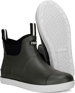 Rain Boots for Men Mid Calf Waterproof Rubber Boots Advanced Non-Slip Deck Boots Mens Rubber Outdoor Work Boots Mens Rain Boots Comfort Lightweight Rainboots for Fising Climbing Sailding