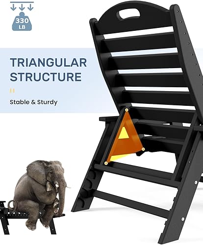 Miniatura 26 de Silla de Descanso para Exteriores, Silla de Descanso Chaise Lounge de Gran Tamaño con 5 Posiciones, HDPE, Silla de Descanso para Patio con Ruedas