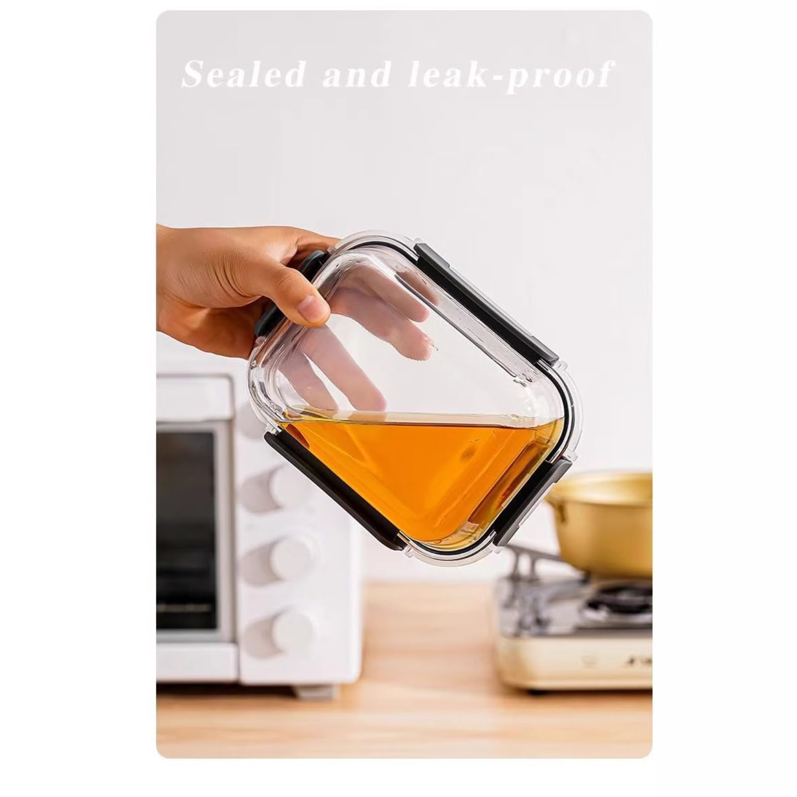 LANMOU Contenitori Alimentari in Vetro Ermetici con Coperchi per Meal Prep BPA Free Microonde Forno Frigo Freezer e Lavastoviglie (10-Piece Set)