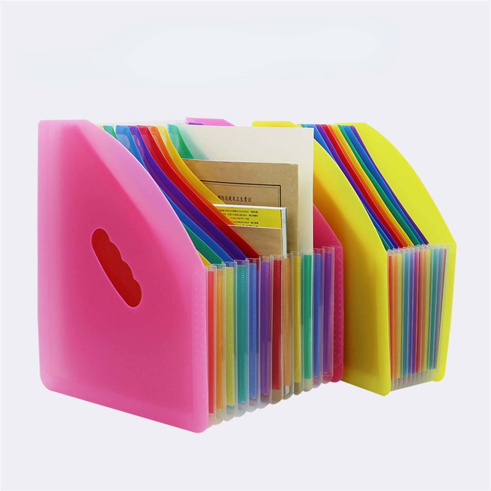 Carpeta archivadora expansible, Organizador con Bolsa Protectora for Documentos, Transparente, Paquete de 2