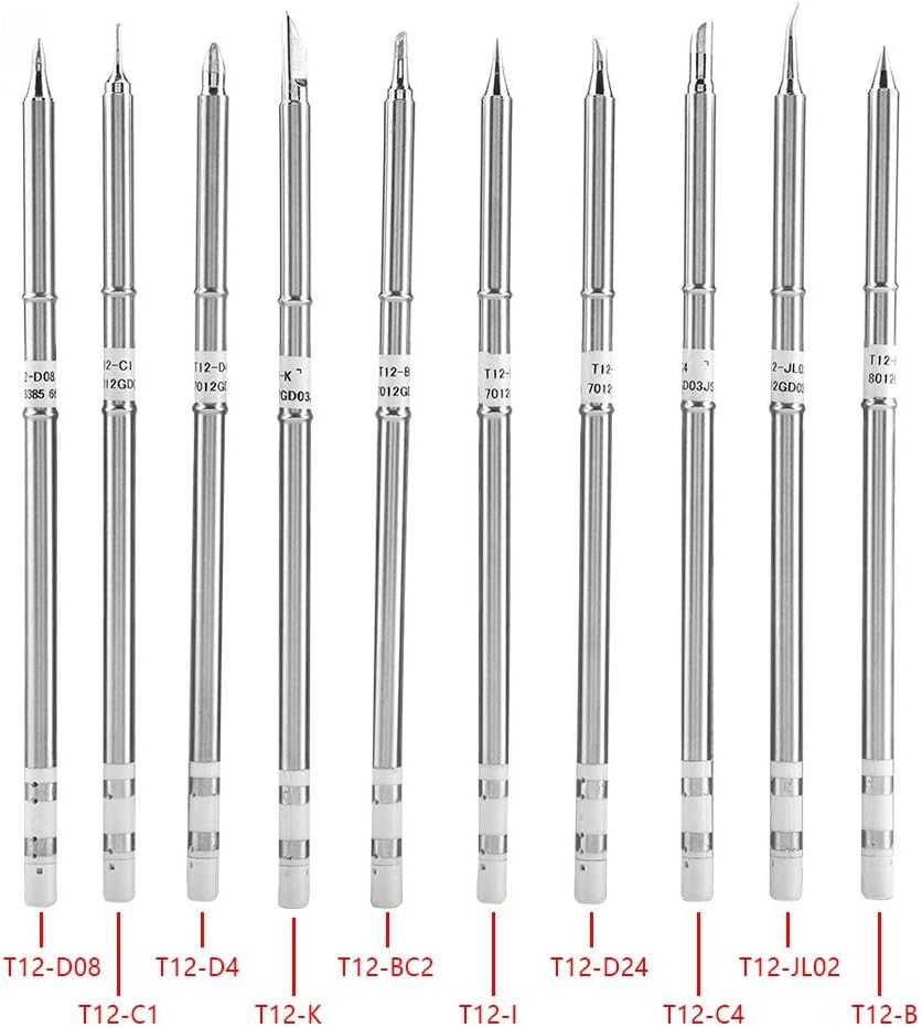 T12 Soldering Tips 20PCS Replacement for FX-951 Rework Station Soldering Iron Tips Tool