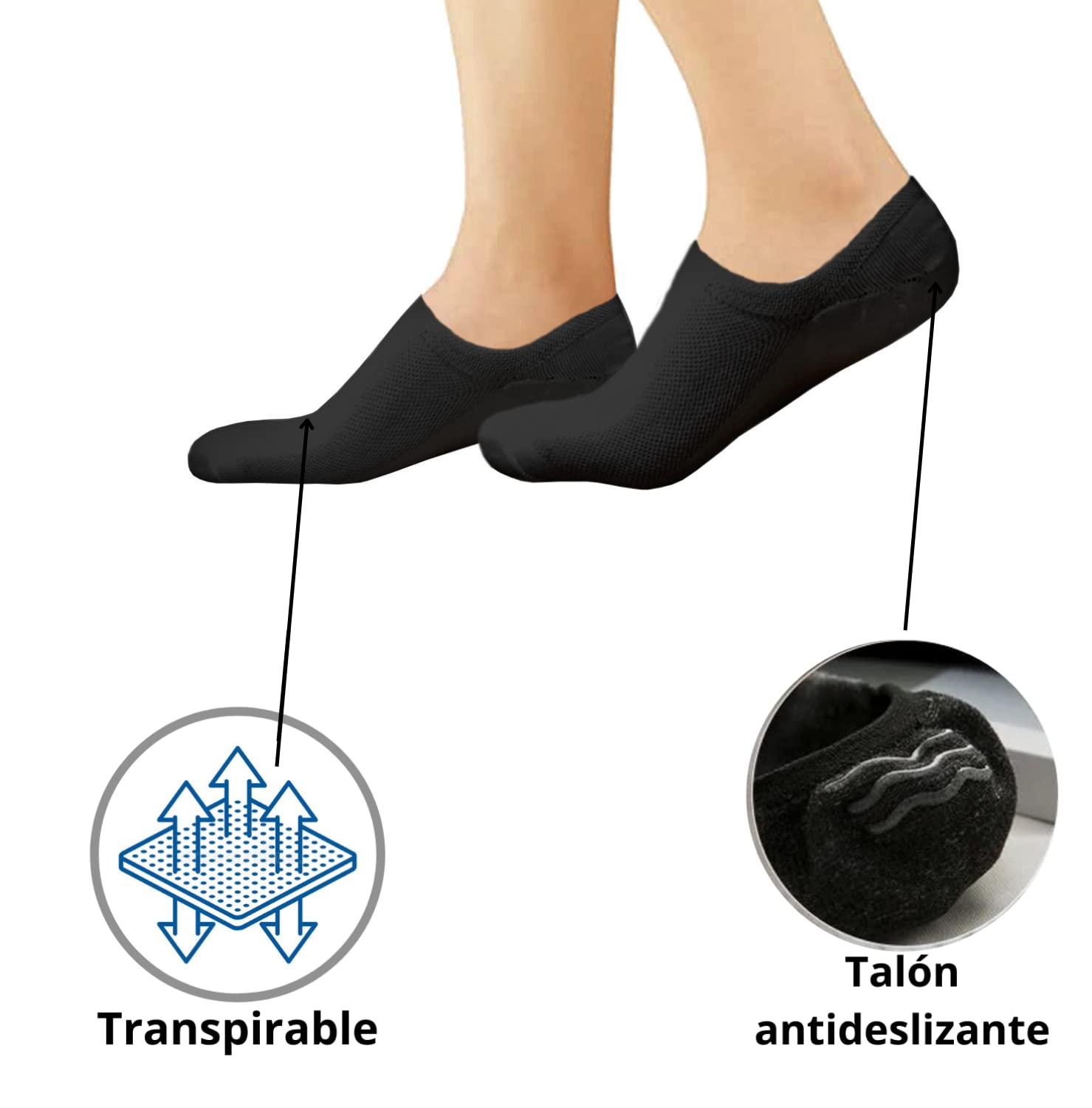 Calcetines Invisibles para Hombre y Mujer - Pinkies Tobilleros para Verano