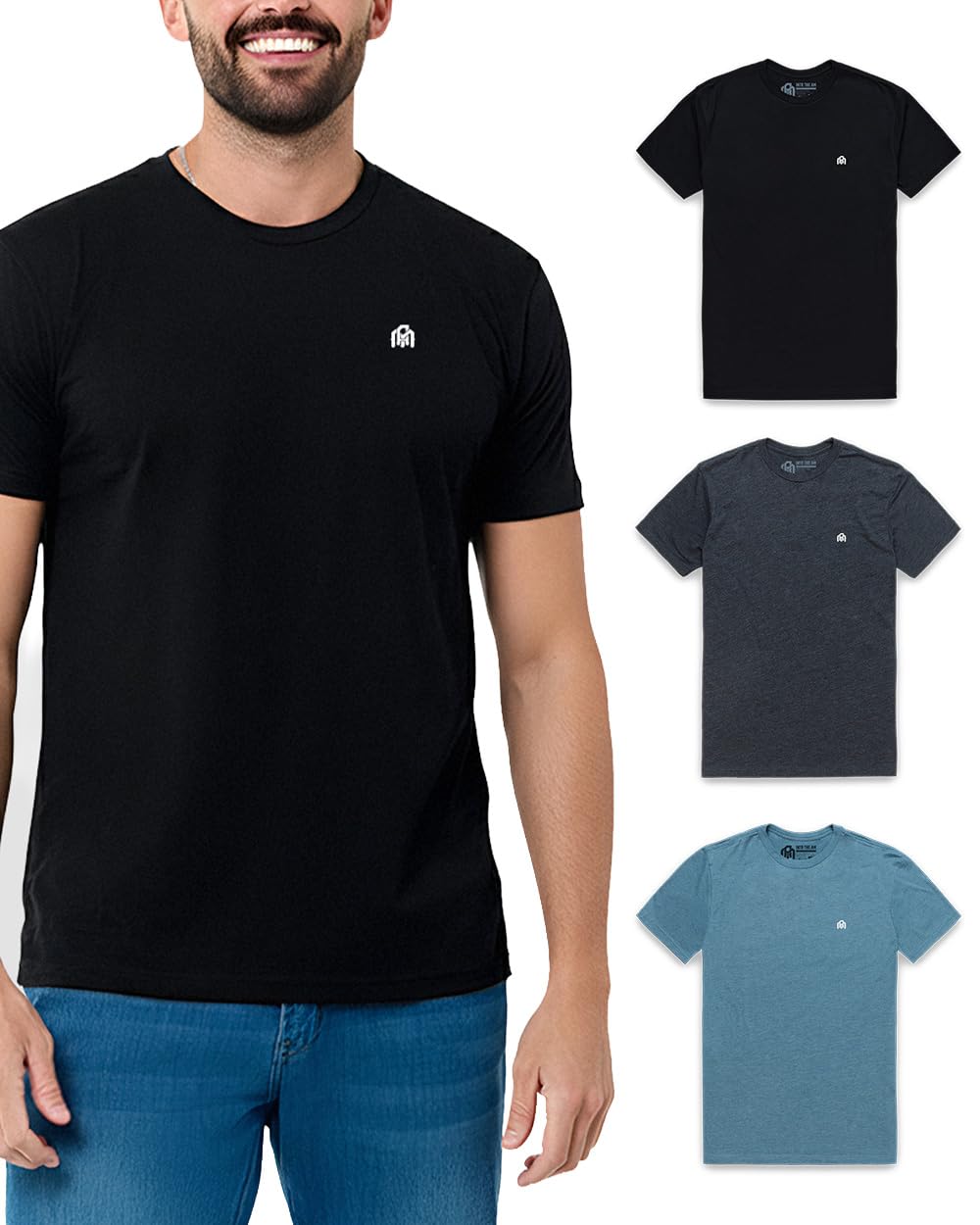 Men's T-Shirts Soft Cotton Blend Crew Neck Tee S - 4XL Athletic Fit Plain & Logo Basic T-Shirt for Men