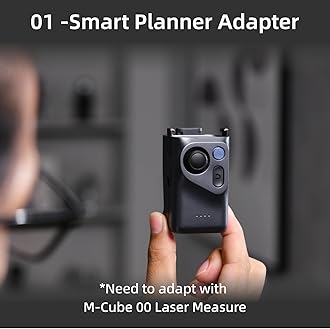 HOZO M-Cube Laser Measuring Tool Adaptor, 01 Smart Planner - Features 360° Joystick for Capturing Floorplans from Any Angle, One-Tap Button for Precise Edge and Corner Measurements