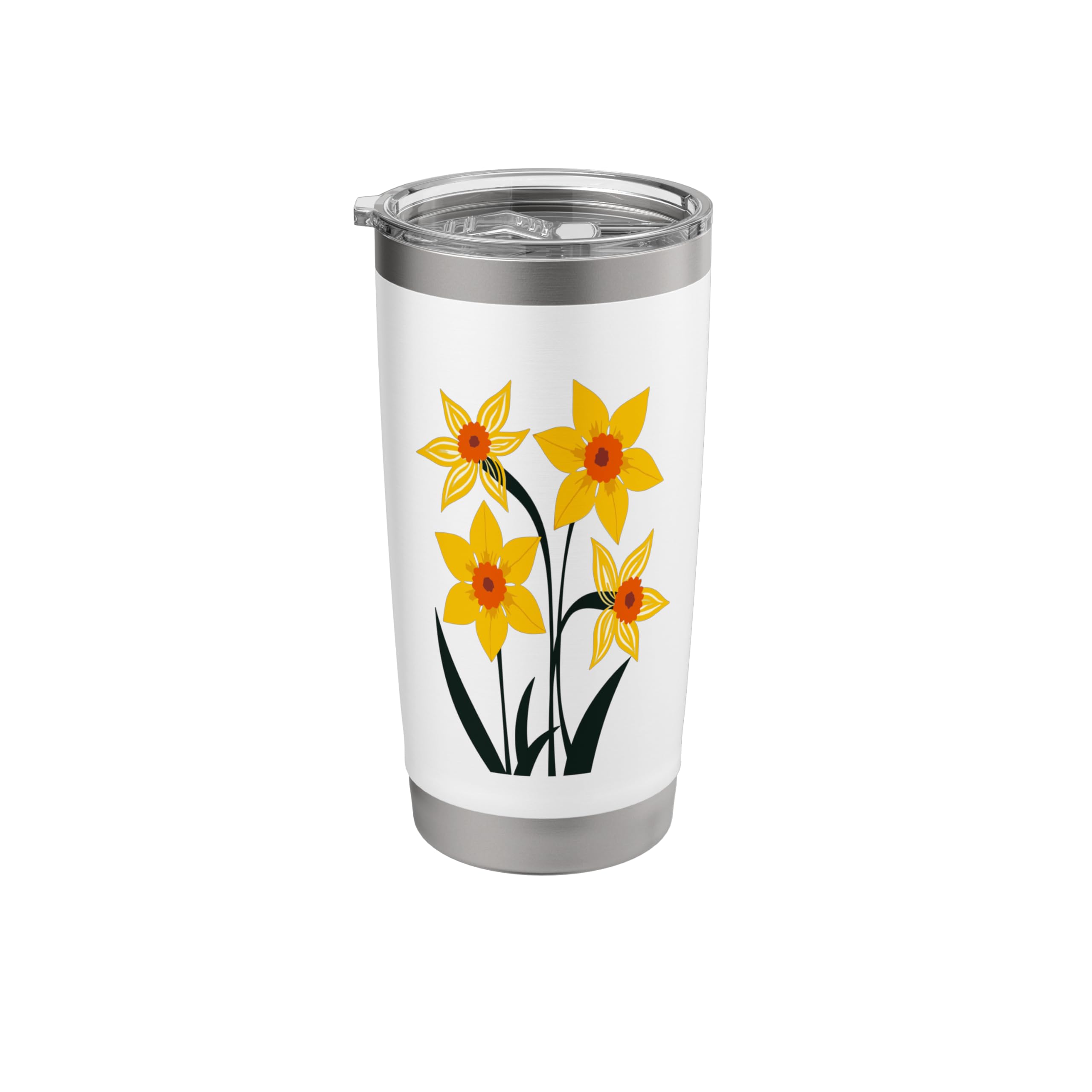 Daffodils A Touch Of Retro Sunshine 2 Stainless Steel Insulated Tumbler