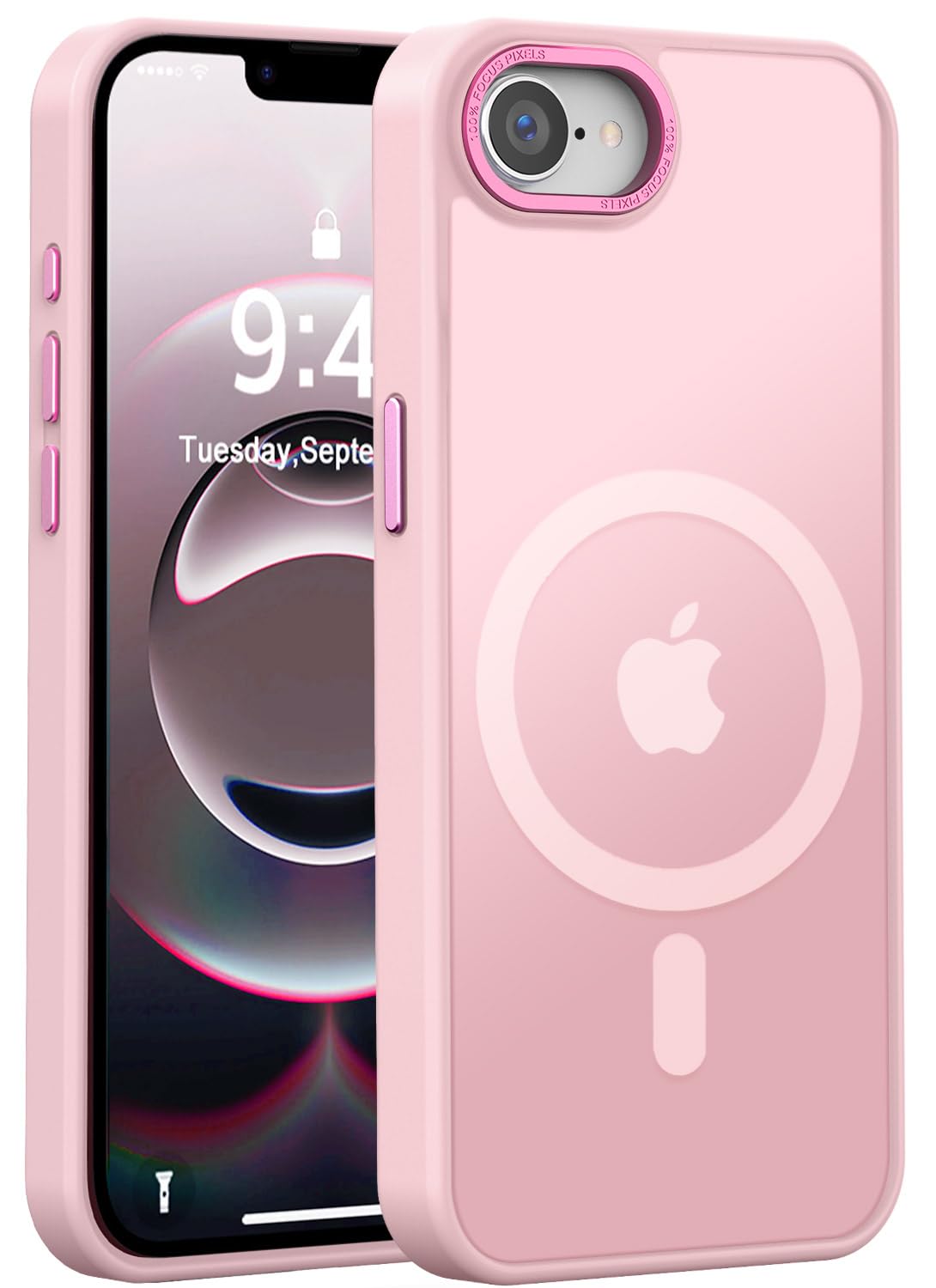 Newfuture Strong Magnetic Compatible with iPhone 17 Pro Case [13 FT Military Drop Protection] [Compatible with Magsafe] Slim Translucent Matte Shockproof with Anti-Fingerprint Phone Case, Tender Pink — view 79