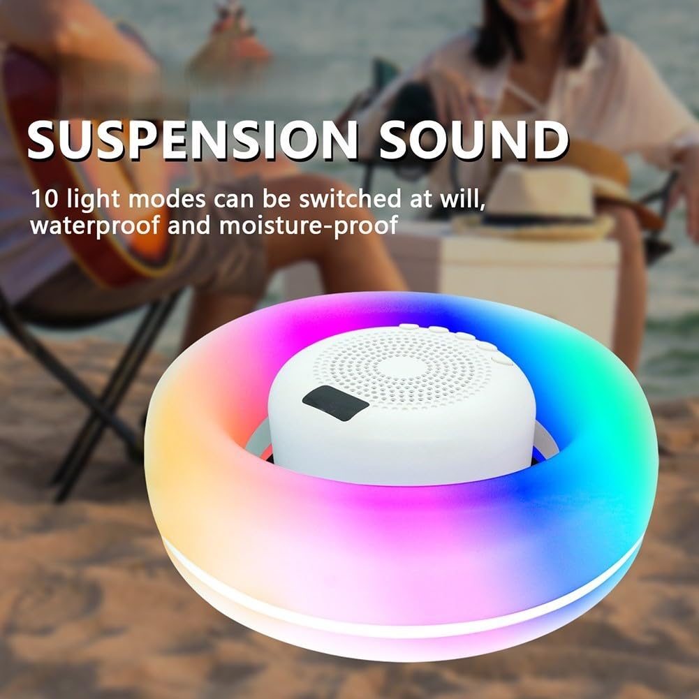 Altoparlante impermeabile IPX7 galleggiante da piscina gadget con luce ambientale colorata sport viaggio 22 cm (blu)