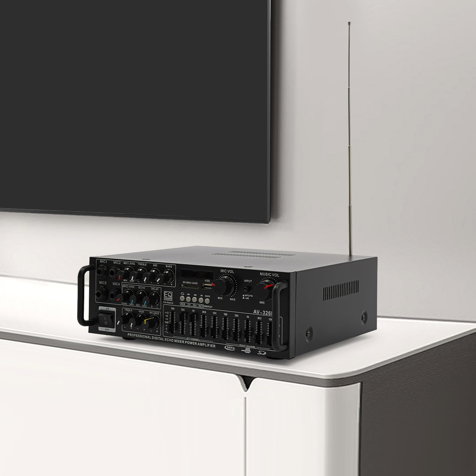 AV-326BT Amplificateur HiFi Bluetooth Récepteur audio stéréo 2 x 200 W