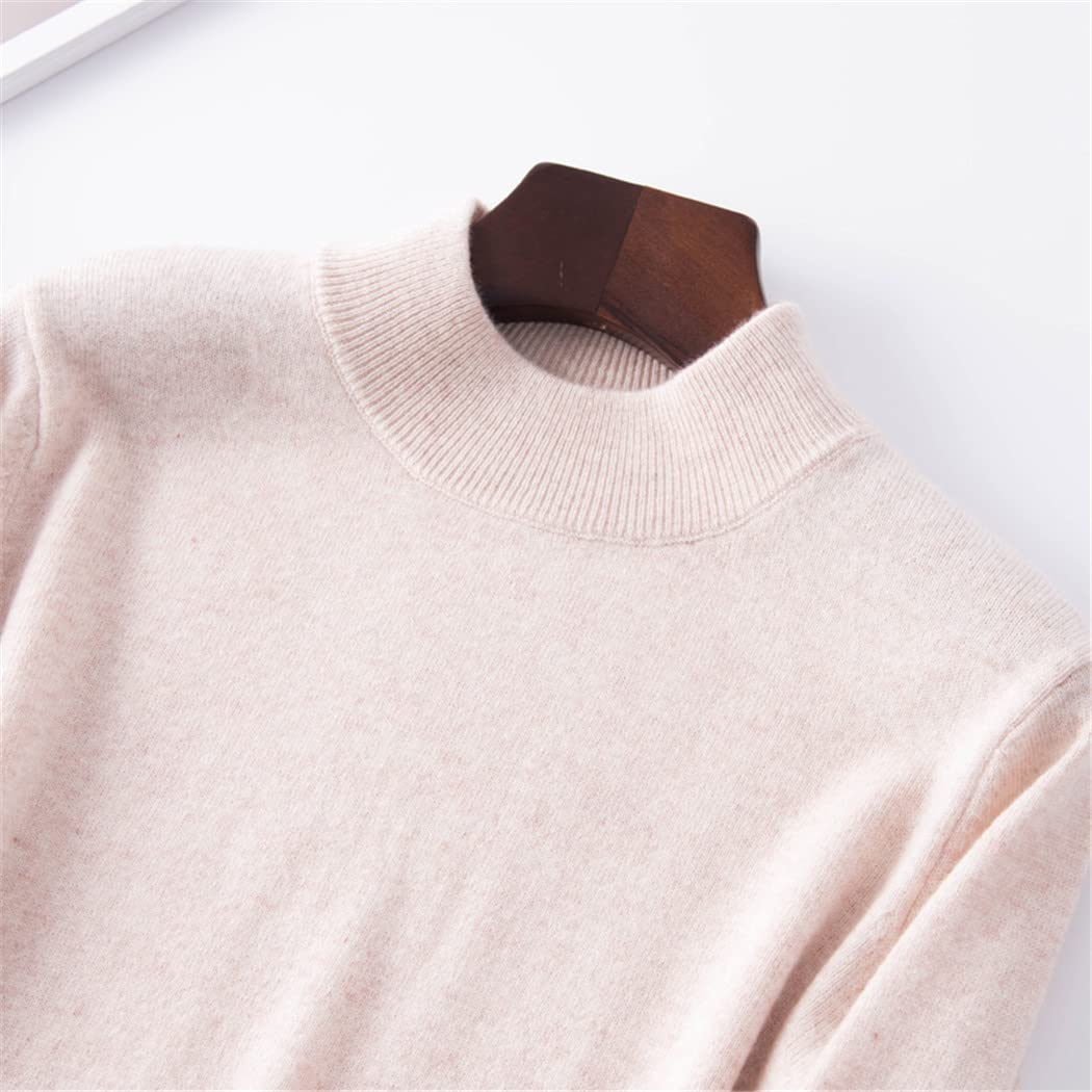 FULBHPRINT Maglione a collo alto in maglia misto cashmere da donna maglione a collo alto femminile autunno inverno manica lunga pullover tinta unita, Curcuma, S