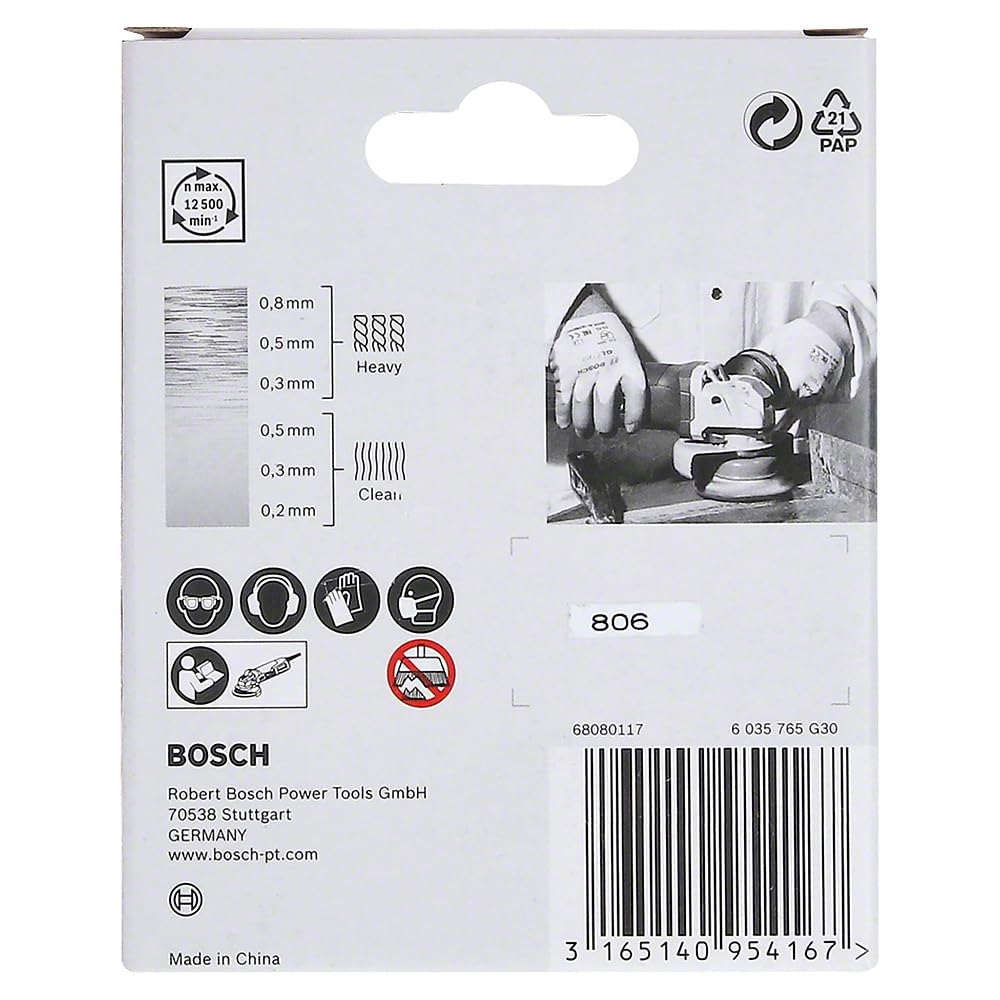 Bosch Profesional Szczotka garnkowa druciana z systemem X-LOCK, drut falisty 75, mosiężny 75 mm, 0,3 mm, X-LOCK