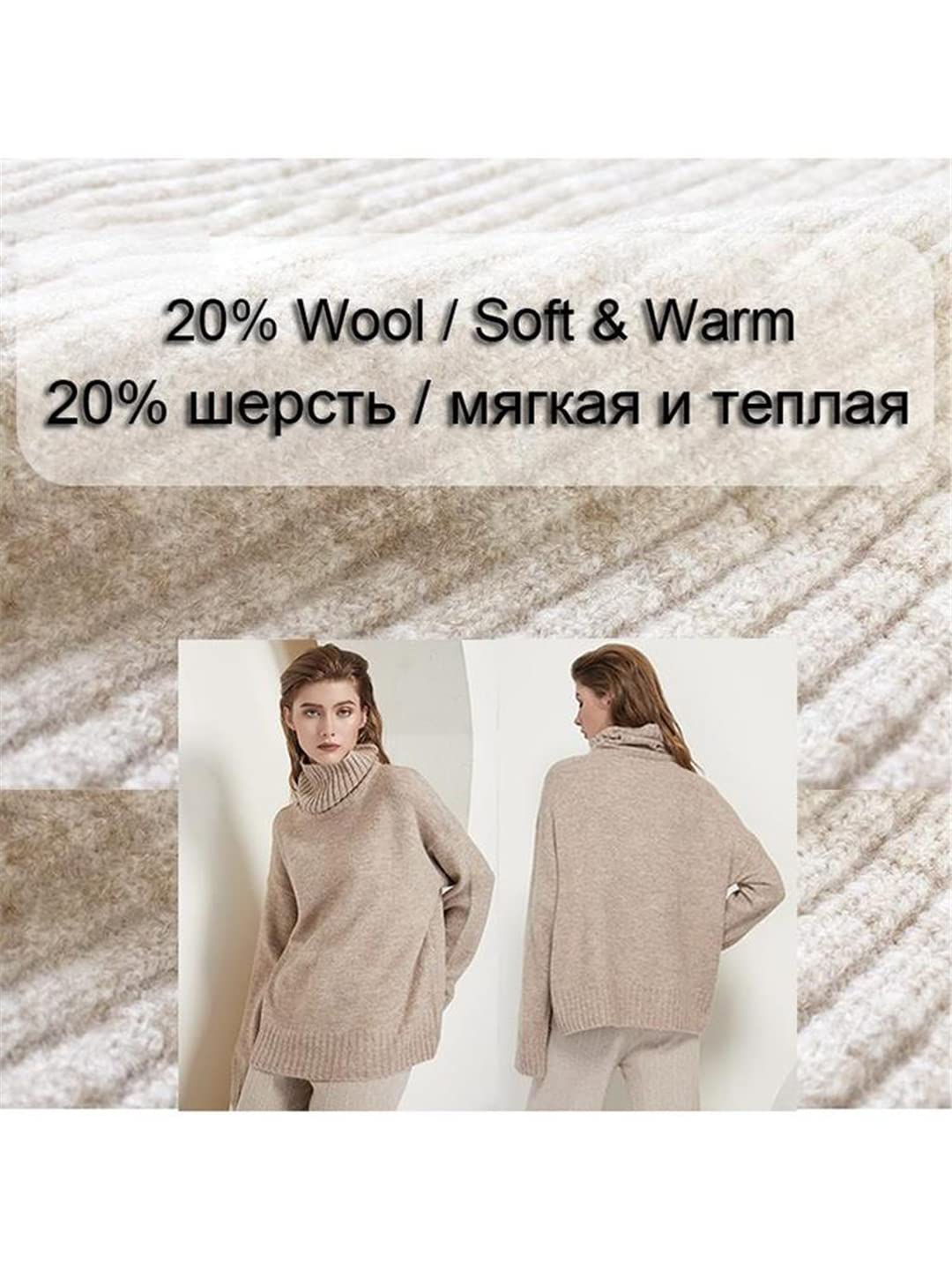 Jesień Zima Kobiety Dzianinowy Golf Wełniany Sweter Casual Basic Pullover (Czerwony Jeden Rozmiar)