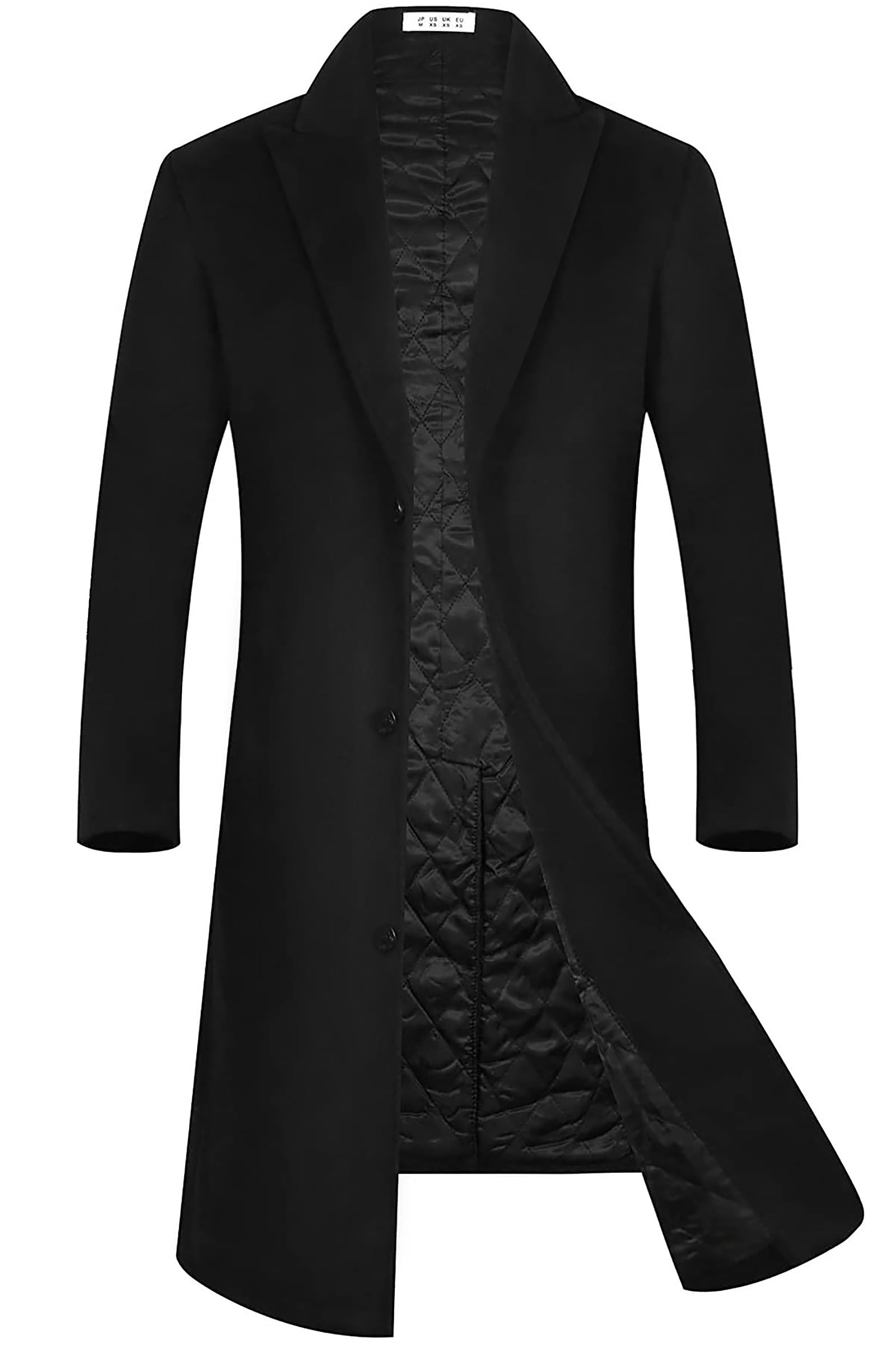 APTRO Men's Luxury Full Length Trench Coat Long Wool Overcoat Winter Windbreaker
