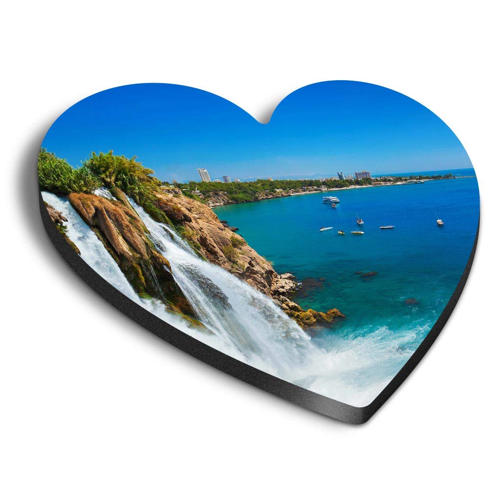 1 x Heart MDF Magnets - Waterfall Duden Antalya Turkey Ocean 24412