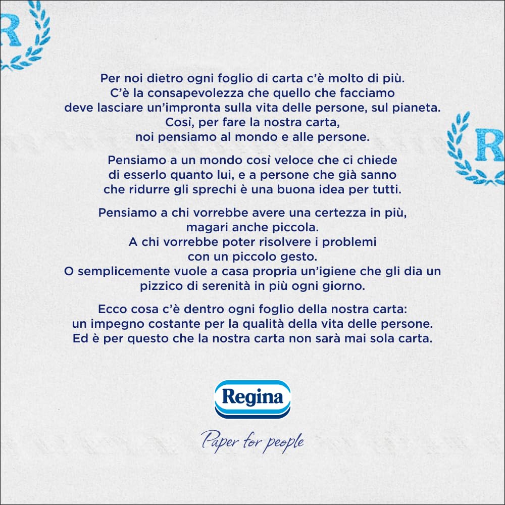 Regina Rotoloni Eco, 56 Maxi Rotoli di Carta Igienica a 2 Veli | 500 Fogli, Lunghi Più del Doppio dei Normali Rotoli, Confezione in Carta Riciclabile, Carta 100% Certificata FSC