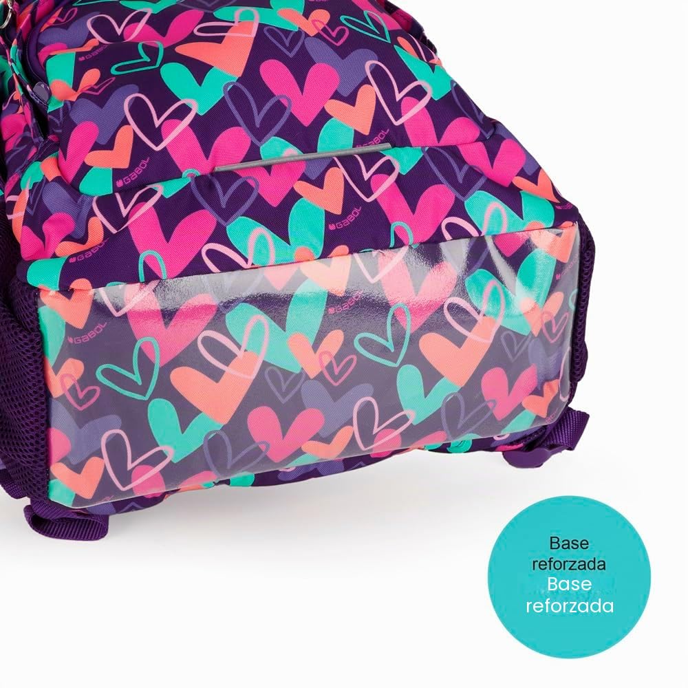 Gabol - Mochila Escolar de 3 Compartimentos 32x44x18 cm Kokoro con Espalda Ergonómica de Rejilla, Funda para Portátil 15,6'' y Base Reforzada