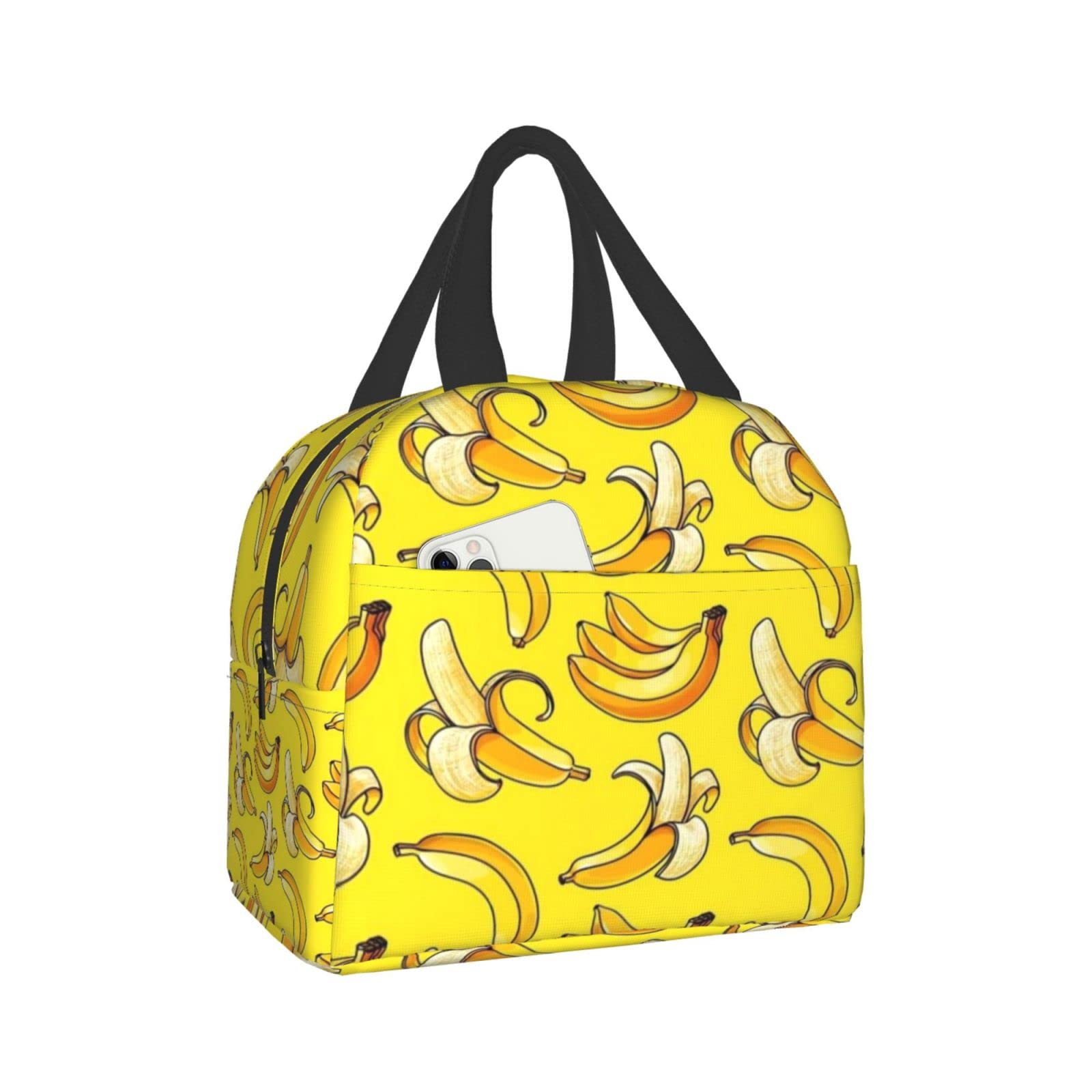 Yellowe Banana Lunch Bag for Kids Insulated Lunch Bags for Women Men Tote Bags Portable Lunch Cooler Bag for School Work