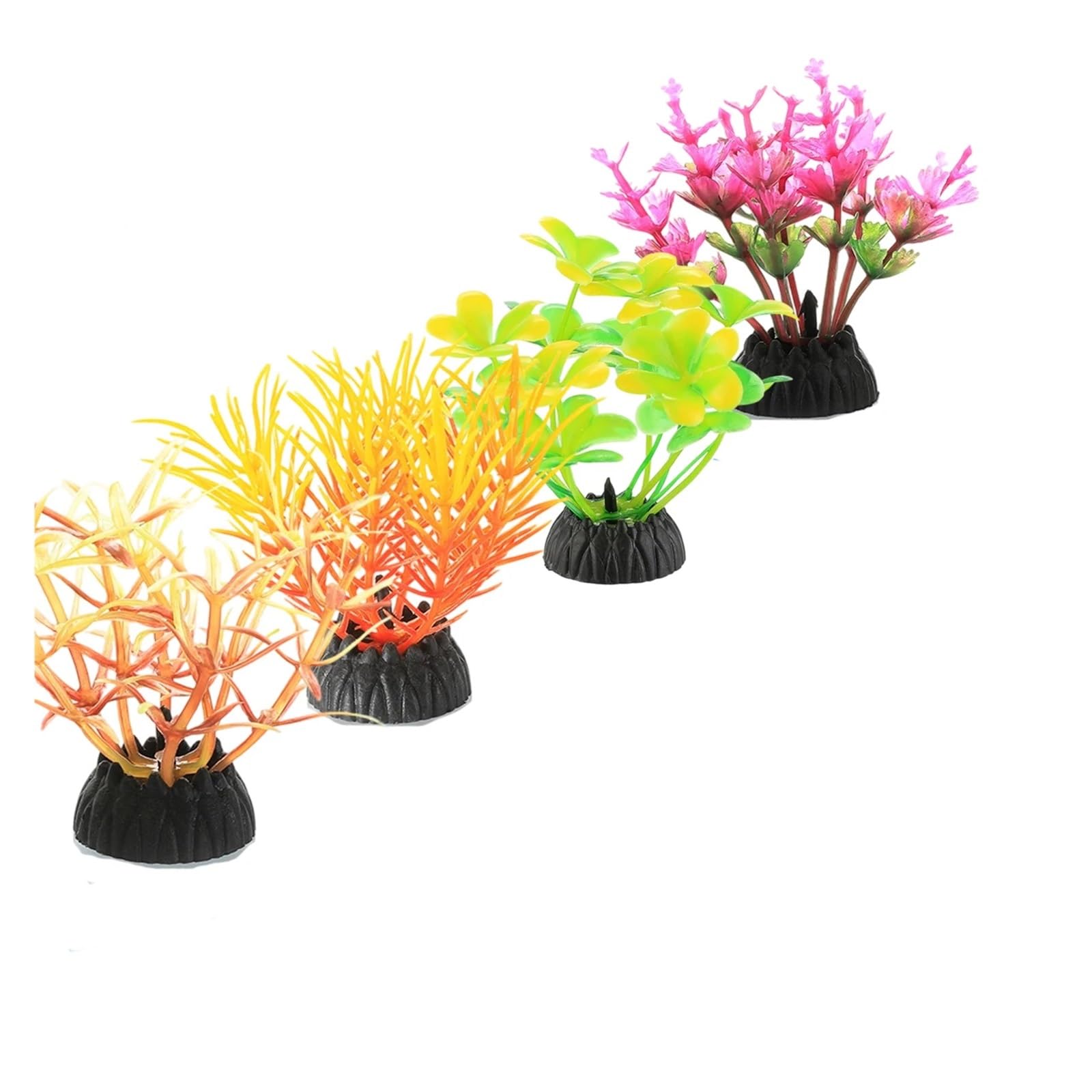 Plantas Artificiales para acuarios, Plantas Artificiales for decoración de peceras Acuario, Paquete 12, 4-6cm(12pcs Style 4)