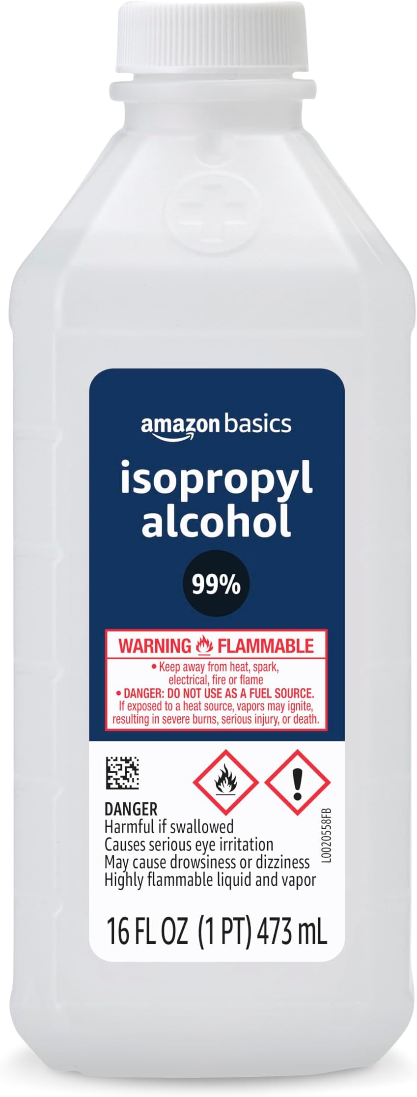 Amazon Basics 99% Isopropyl Alcohol First Aid For Technical Use,16 Fluid Ounces, 1-Pack (Previously Solimo)