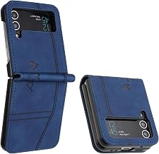 Case for Samsung Galaxy Z Flip 3, Samsung Z Flip 3 Case with Flip Cover, Book Type Samsung Z Flip 3, Flip Type Phone Case Cover Mobile Phone Cover Skin Protector (Blue)