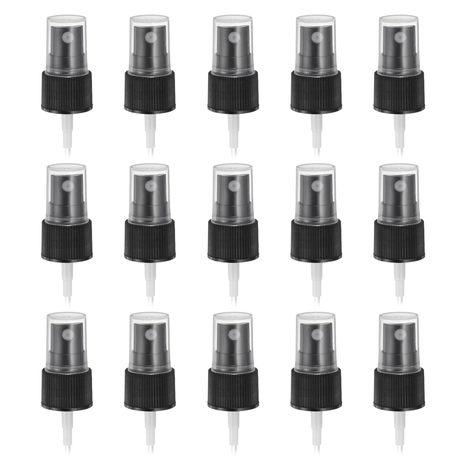 uxcell 50 Pcs Black Spray Top, 20/410 Fine Mist Sprayer Reusable Replacement Spray Bottle Pump Plastic Top for Cosmetic Perfume and Body Sprays Bottle