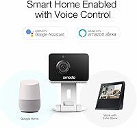 Vista 3 de Zmodo 1080p Paquete de 3 mini cámaras WiFi, audio bidireccional, monitor de bebé de video, negro con blanco, 3 unidades (paquete de 1)