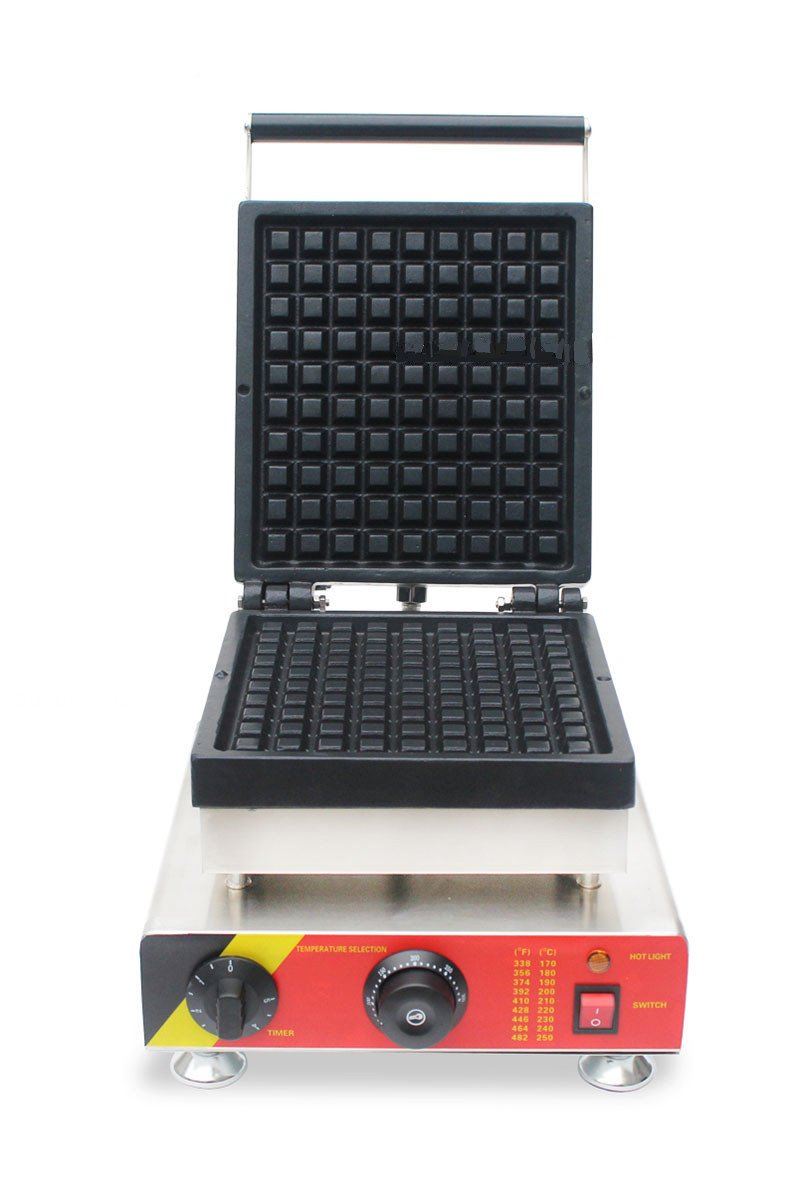 CGOLDENWALL NP-782 Gofrera Comercial Máquina de Gofre de Forma de Gofre de Belga con Placa Antiadherente de Acero Inoxidable de Rectángulo con Control de Termostato Digital 1500W Comericial 110V/220V