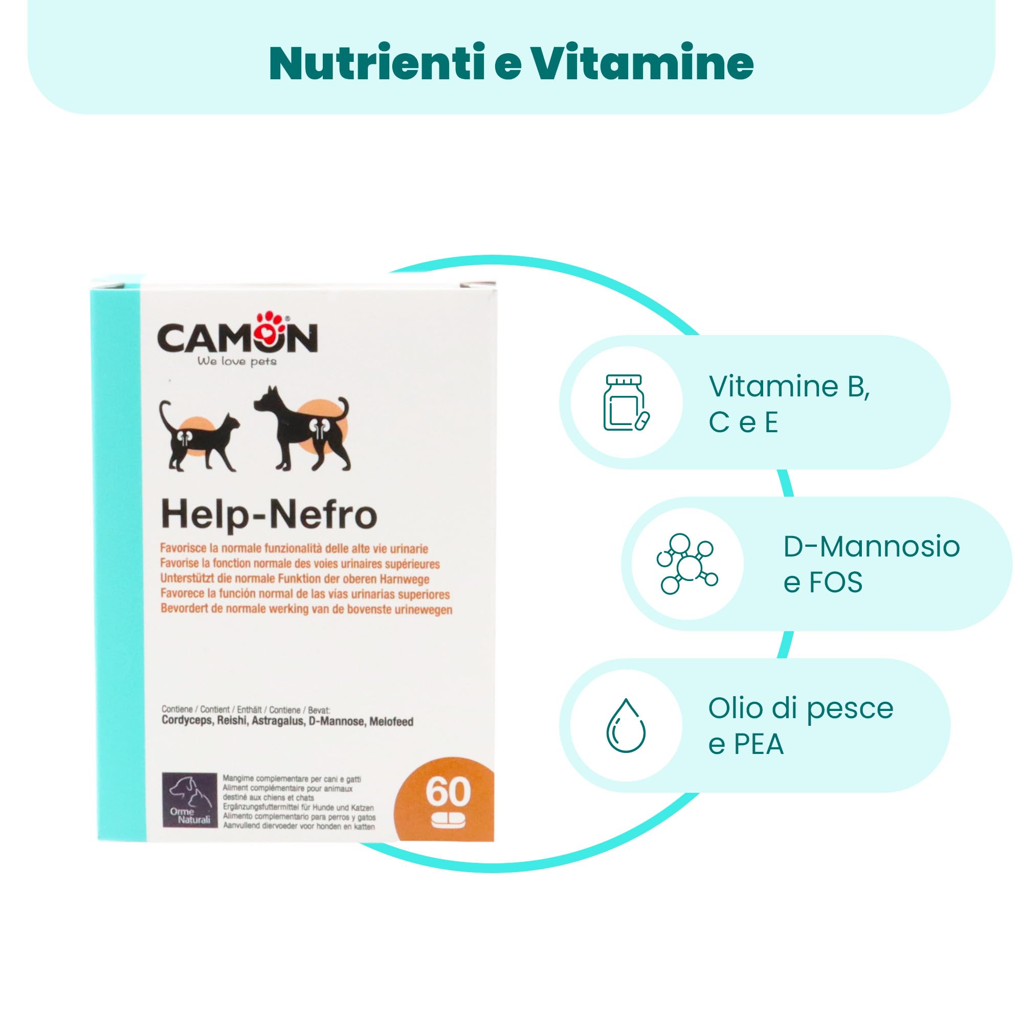 CAMON | Help-Nefro Unterstützung bei Niereninsuffizienz und Harnwegen, 60 Tabletten