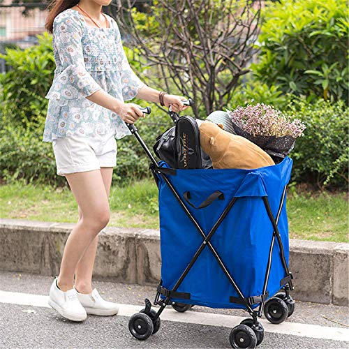 Einkaufswagen Faltbarer Stiefelwagen, Einkaufstrolley mit Teleskopgriff auf Rädern, Kistenbox, Trolley für Gartenlehrer, College-Bücher, 82 Liter Fass – Bild 3
