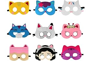 9Pc Cat Mask Felt Party Favors for Kids