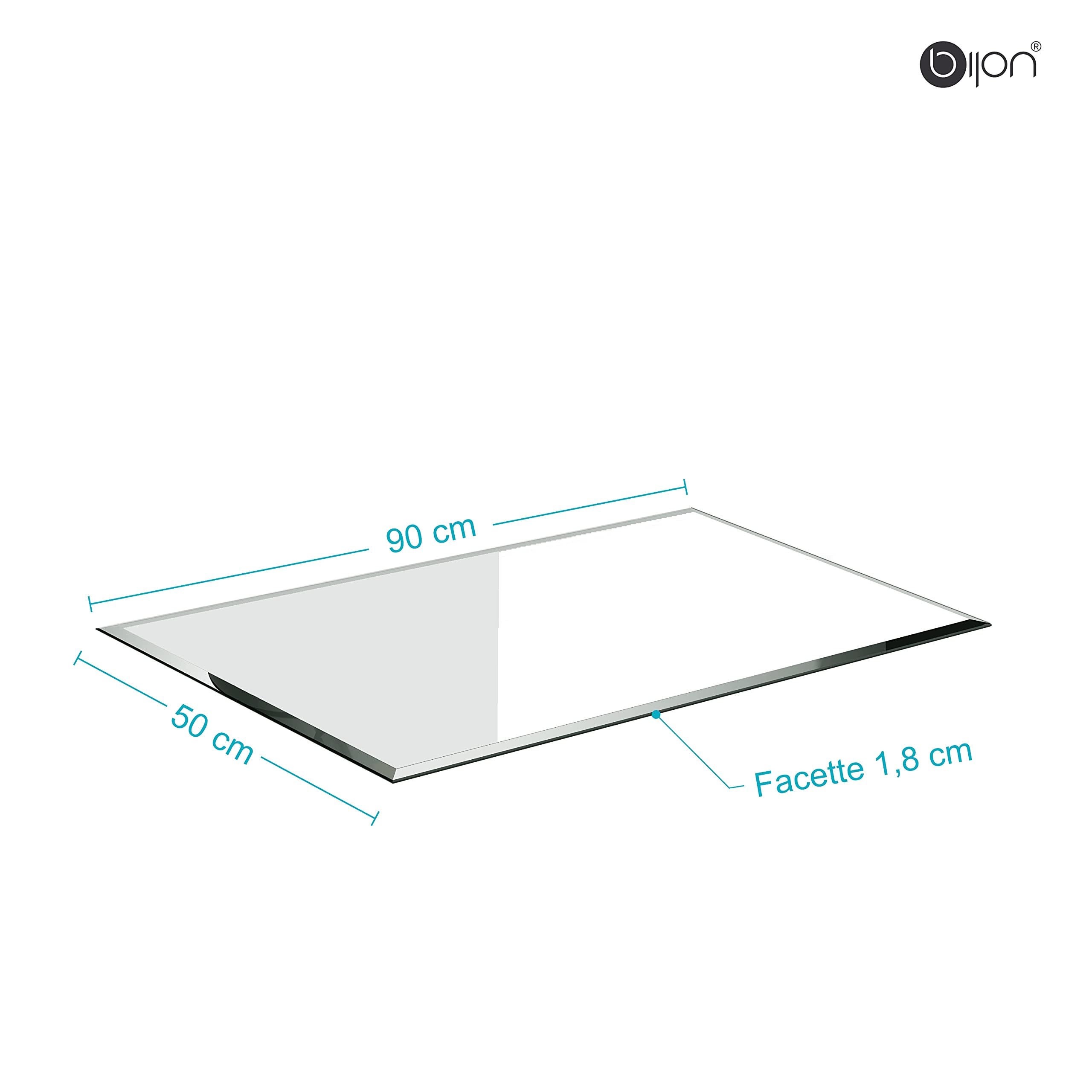 bijon Glasplatte Tisch ESG Sicherheitsglas Rechteck - Für Esstisch, Couchtisch, Gartentisch, Schreibtisch, Bodenplatte, Funkenschutz, Kaminschutz - Glasplatte 50x90 cm oder 90x50cm
