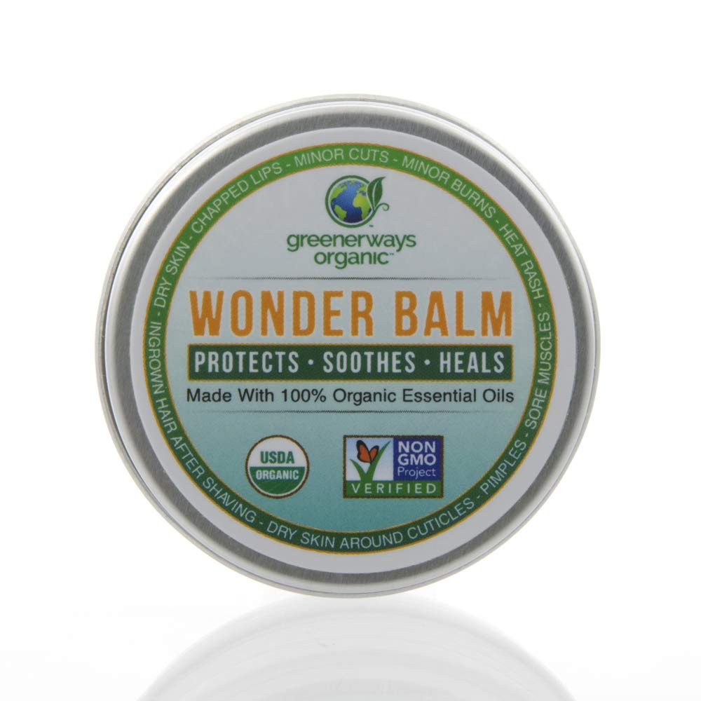 Greenerways Organic Lip Balm Wonder-Balm, Mamma Bellas Natural Balms are Moisturizing Soothing & Healing, Best Non-GMO USDA Organic Essential Oil Ointment for Dry Skin, Chapped Lips (1 Pack (16g))