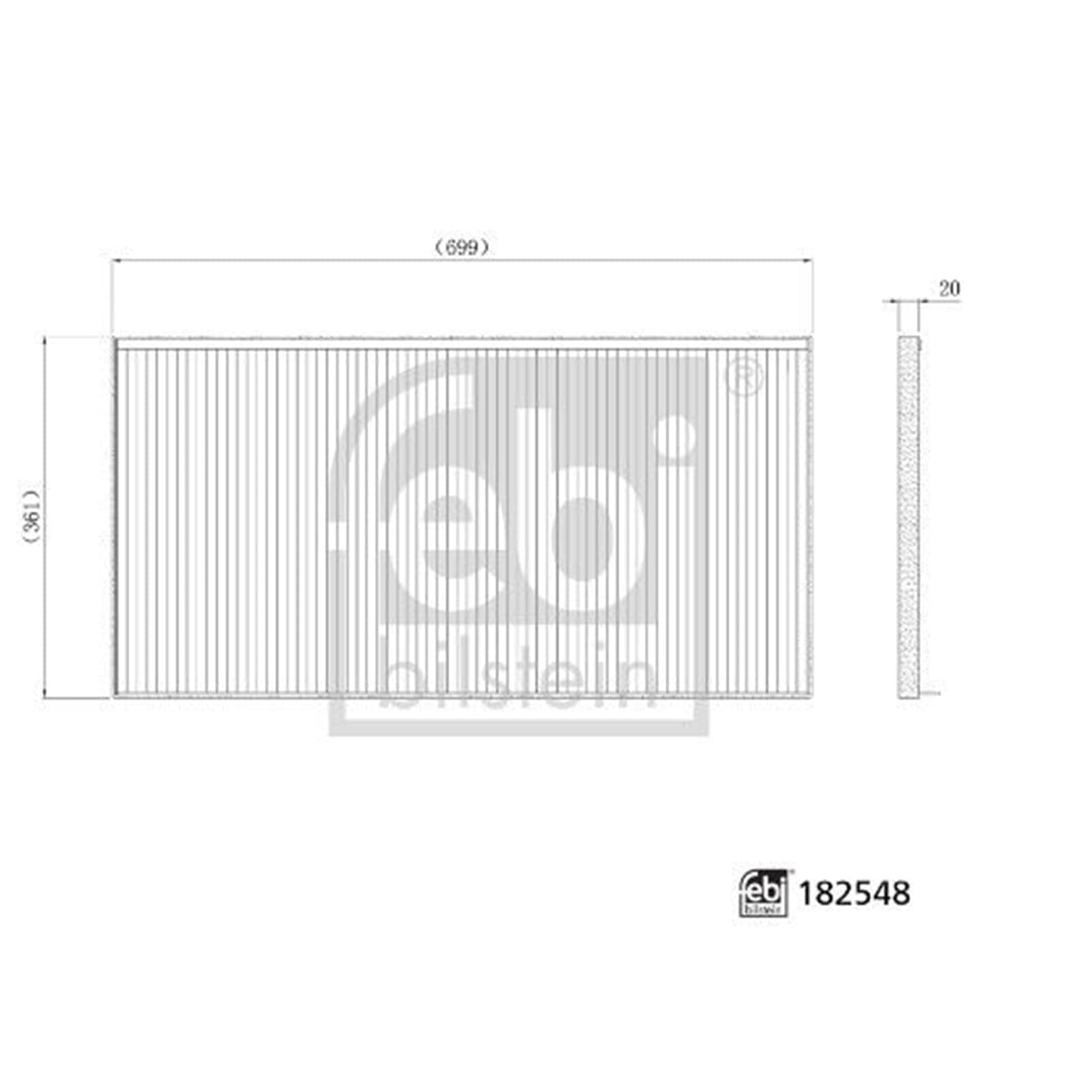 FEBI BILSTEIN Filtro, Aria abitacolo 182548 | Compatibile con: TESLA MODEL S
