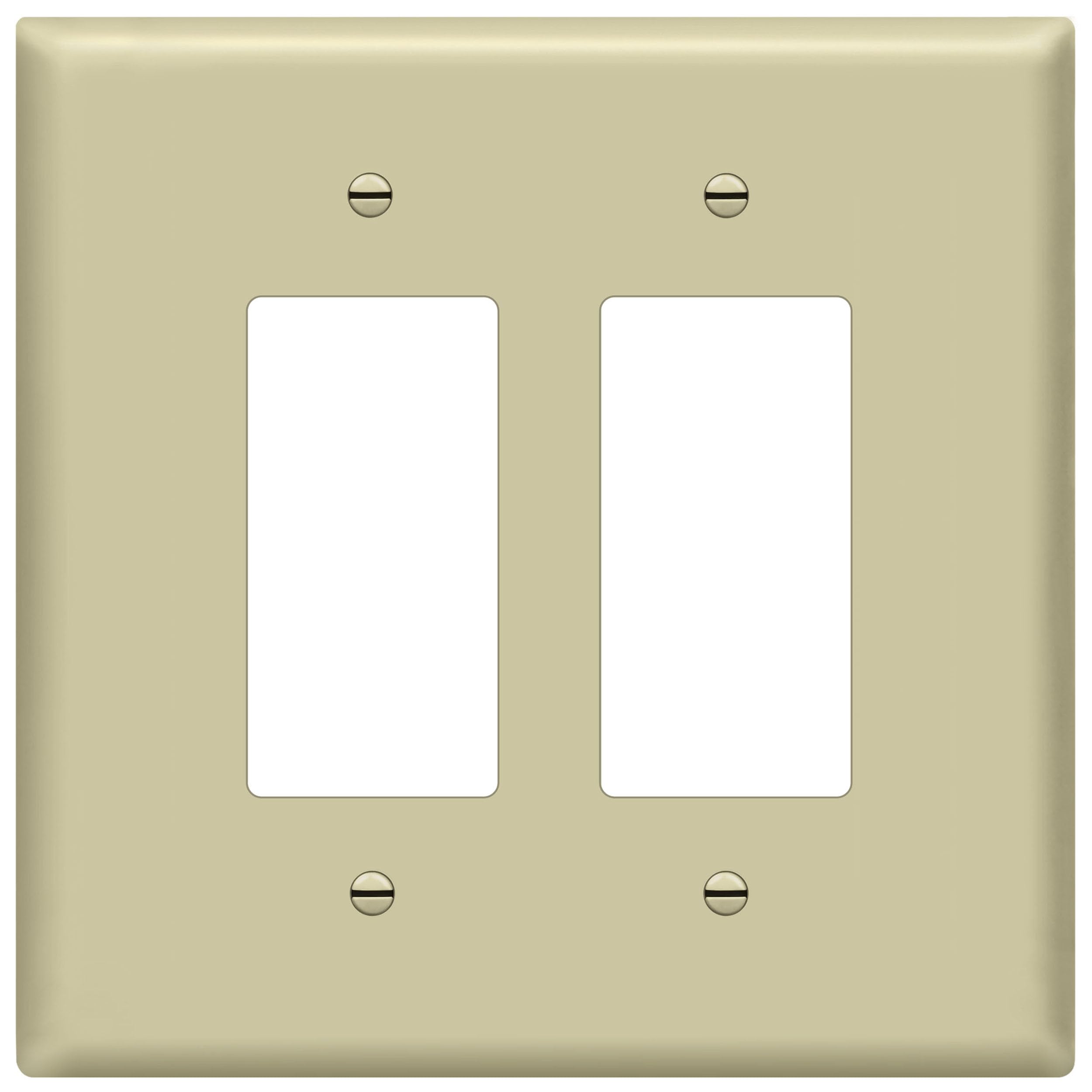 ENERLITES Double Decorator Switch Cover, Two Gang Outlet Wall Plate, Gloss Finish, Oversized 2-Gang 5.50" x 5.50", Unbreakable Polycarbonate