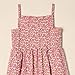 Amazon Essentials Girls' Cotton Strappy Midi Dress, Beige Hot Pink Posey Floral, Small