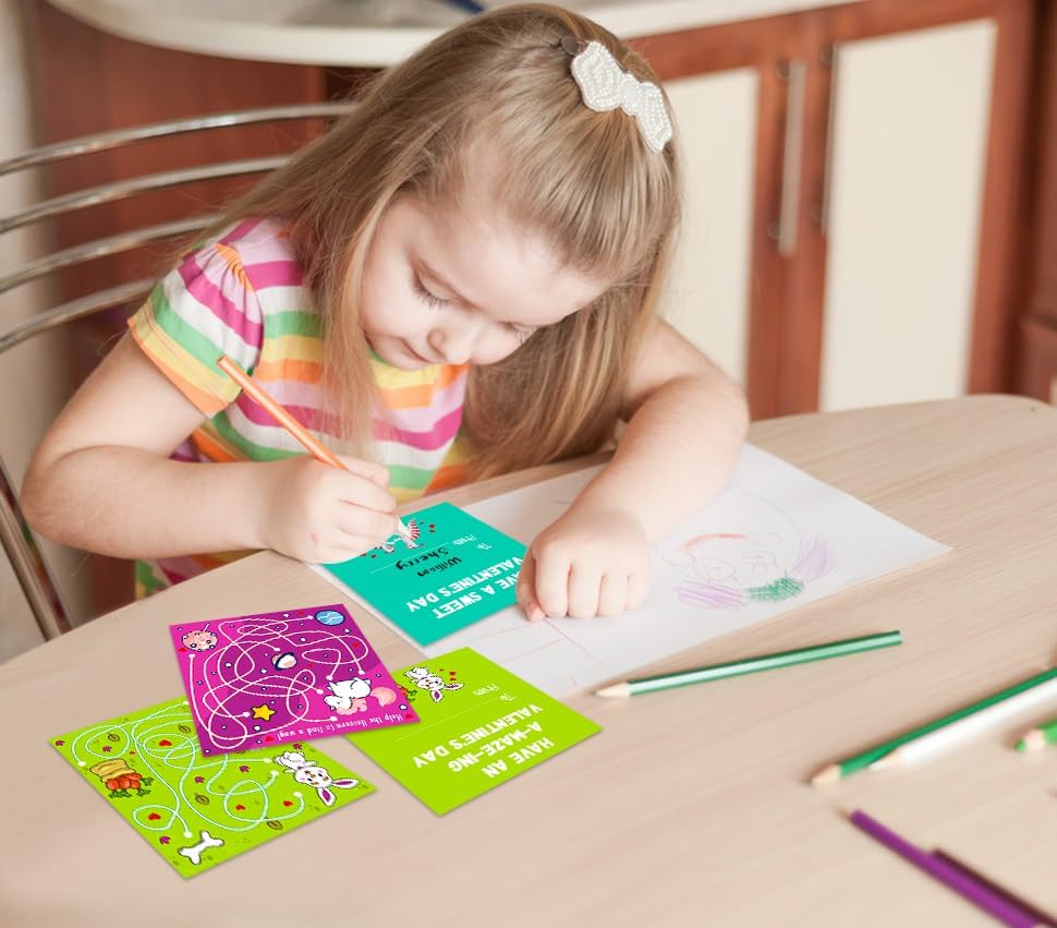 Miniatura 4 de Tarjetas del día de San Valentín para niños, aula, 30 unidades, divertidas tarjetas de regalo para el día de San Valentín con animales, juego de