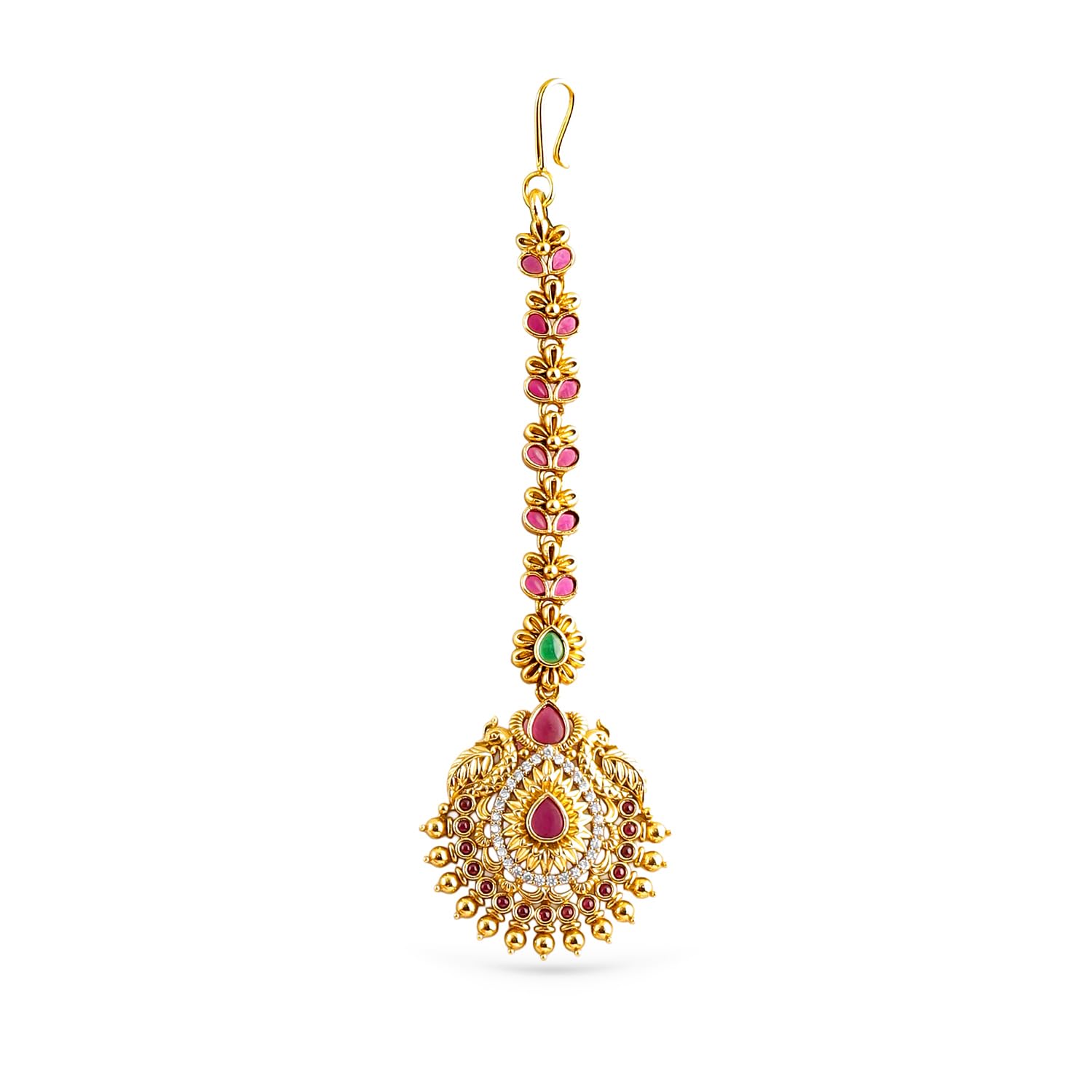 rubans Gold Plated Traditional Maang Tikka Bridal Festive Jewellery Gift for Women & Girls-picture-2