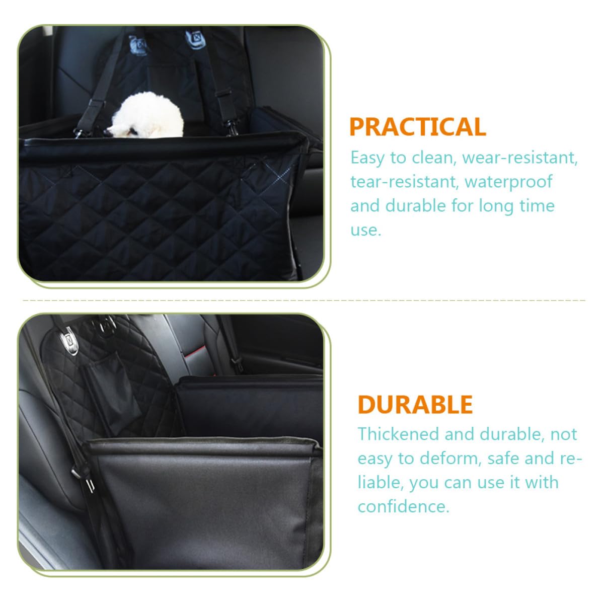 PRETYZOOM Cojín Antideslizante para Perros Grande, Asiento para Coche, con Bolsillo de Almacenamiento, Adecuado para Viajes y Transporte Seguro de Mascotas