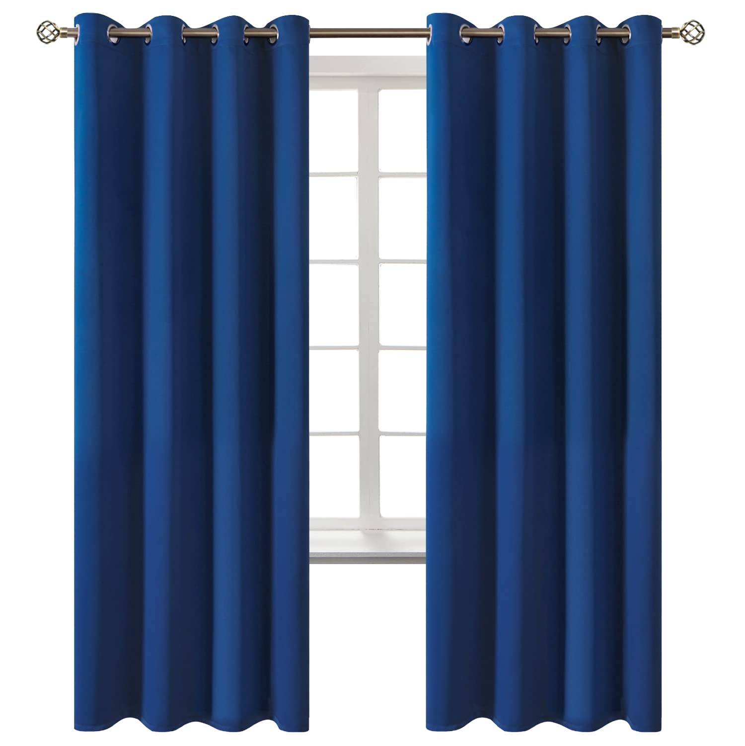 BGment Royal Blue Blackout Curtains for Bedroom 72 Inch Long - 2 Panels