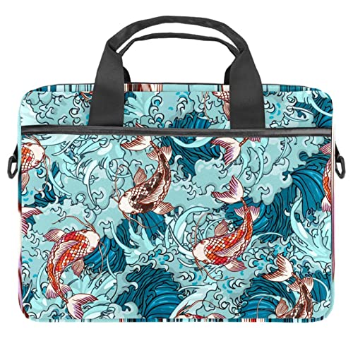 Housse ordinateur portable 14 pouces fleurs, sac à bandoulière PC portable 13.3 noir compact