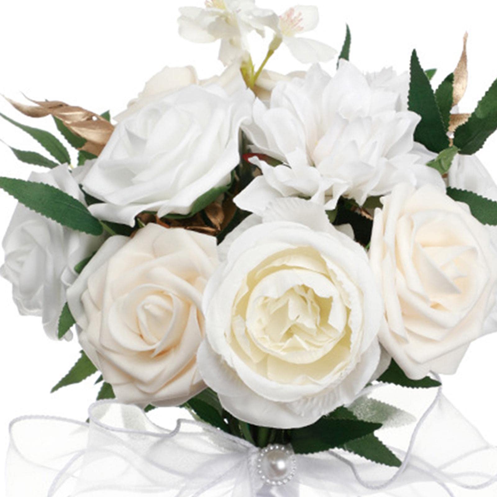 Romantico Bouquet da Sposa Fatto a Mano, Ideale da Lanciare per Le Damigelle d'Onore, Perfetto per Addii al Nubilato, Come Decorazione per La Casa, Bianco