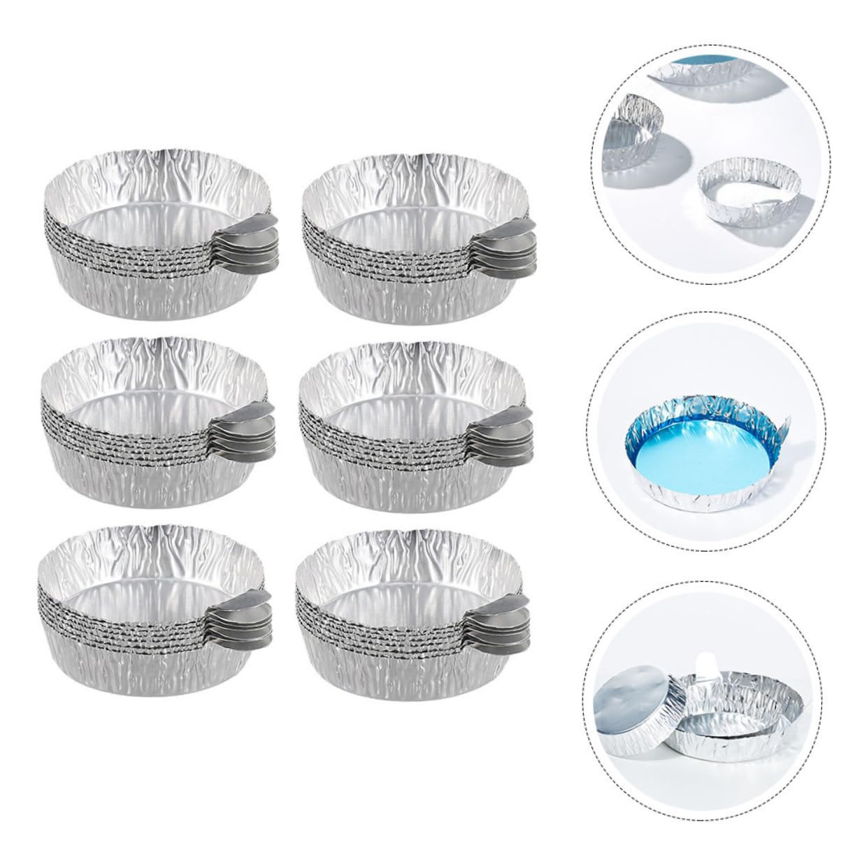 Weyying 30 Stück Aluminiumfolie Pfannen, 1100ml Runde Alu Schalen Weyying 30 Stück Aluminiumfolie Pfannen, 1100ml Runde Alu Schalen