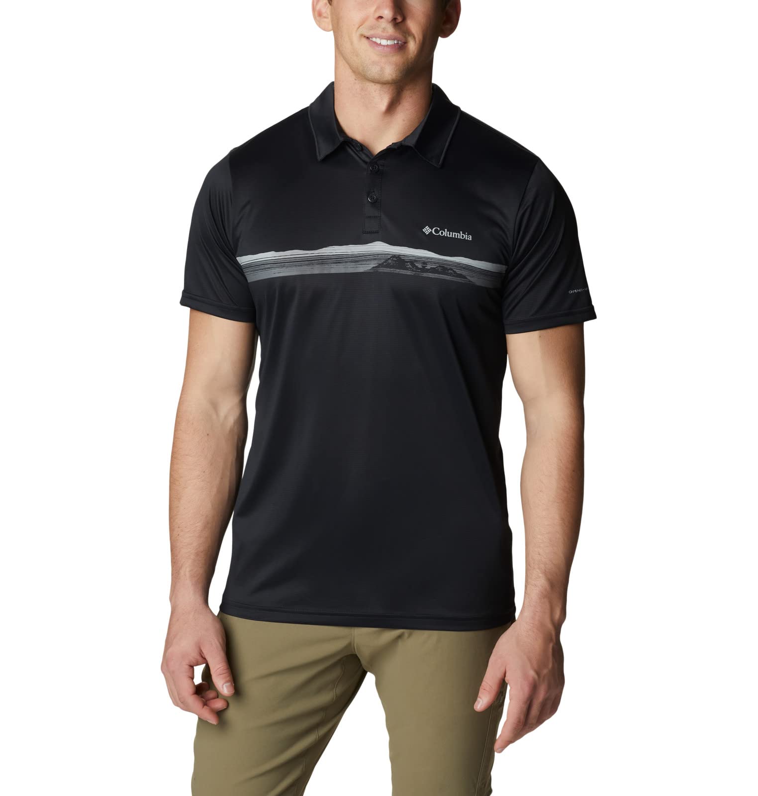 Columbia Men's Hike Polo, Polo Shirt, Black, Medium