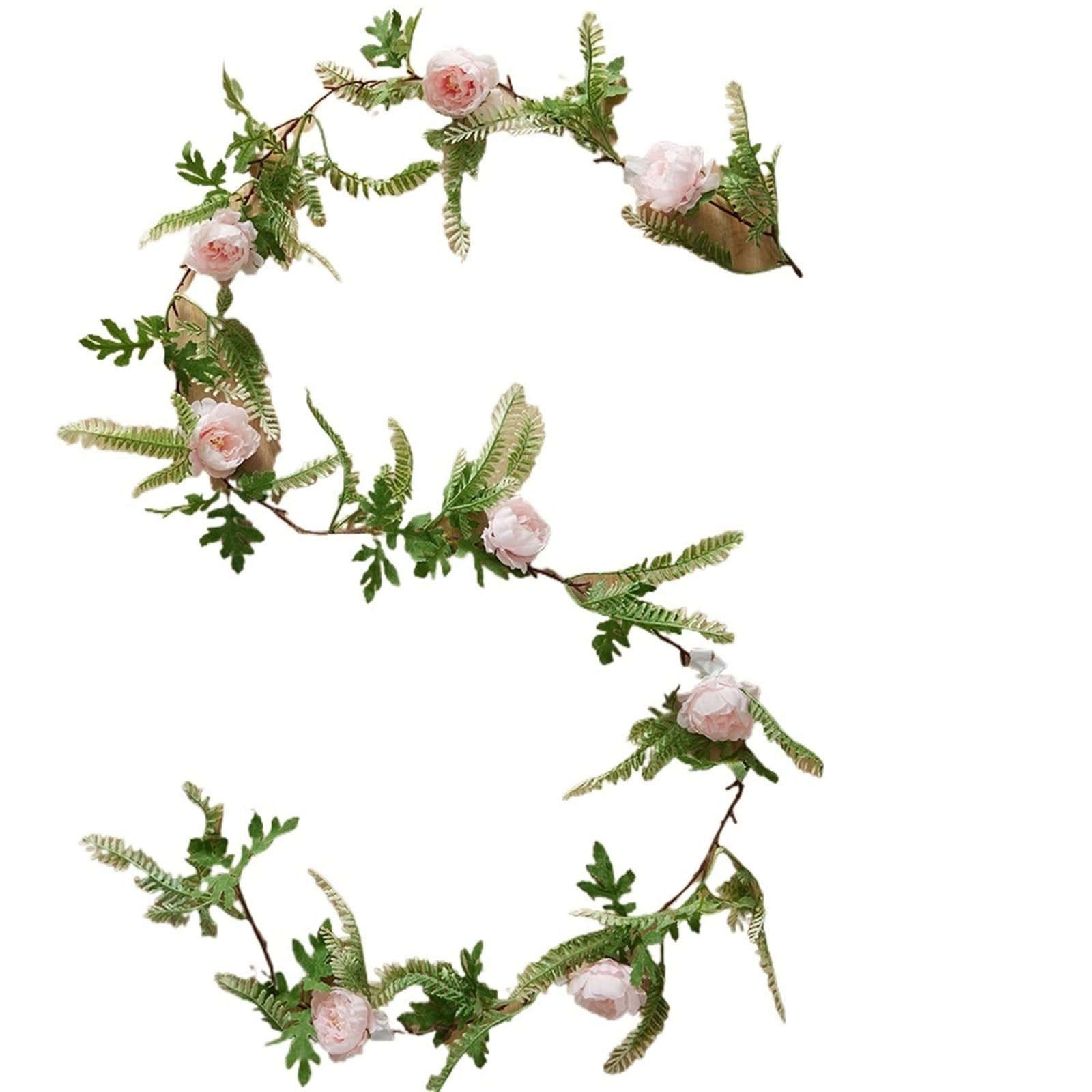girlanda kwiatowa, 1,7M liści eukaliptusa, winorośli, rośliny do dekoracji stołu w łuku ślubnym(1pc Mini Pink)