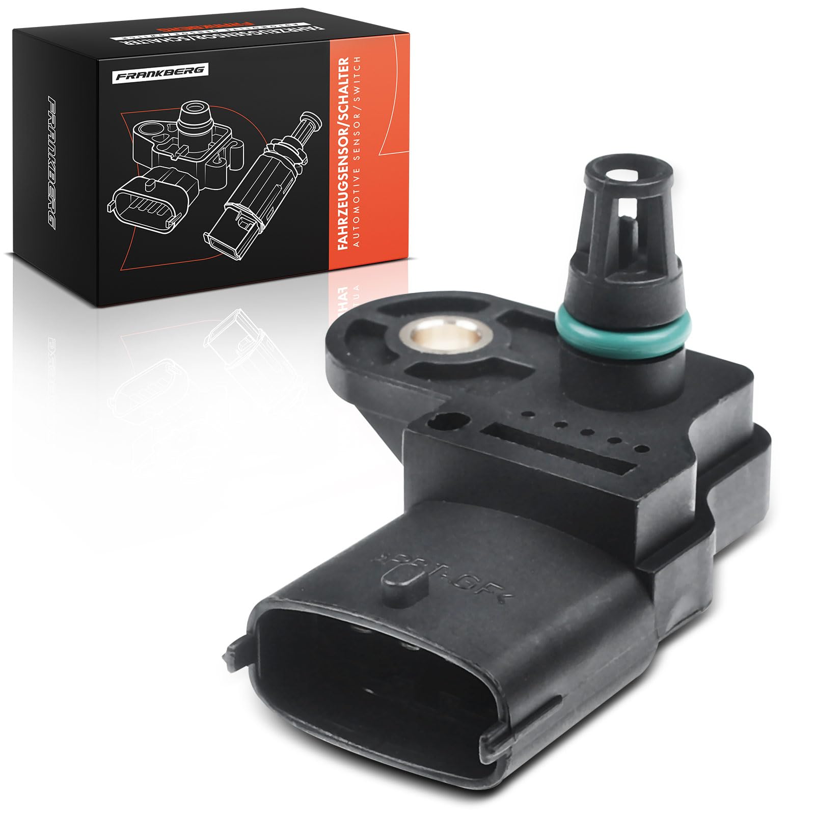Frankberg Sensore pressione differenziale Pressione gas di scarico 4-Poli Compatibile con 500 312 Punto Evo 199 169 Punto Furgone/Compatto 188 Idea 350 Replace# 46533518