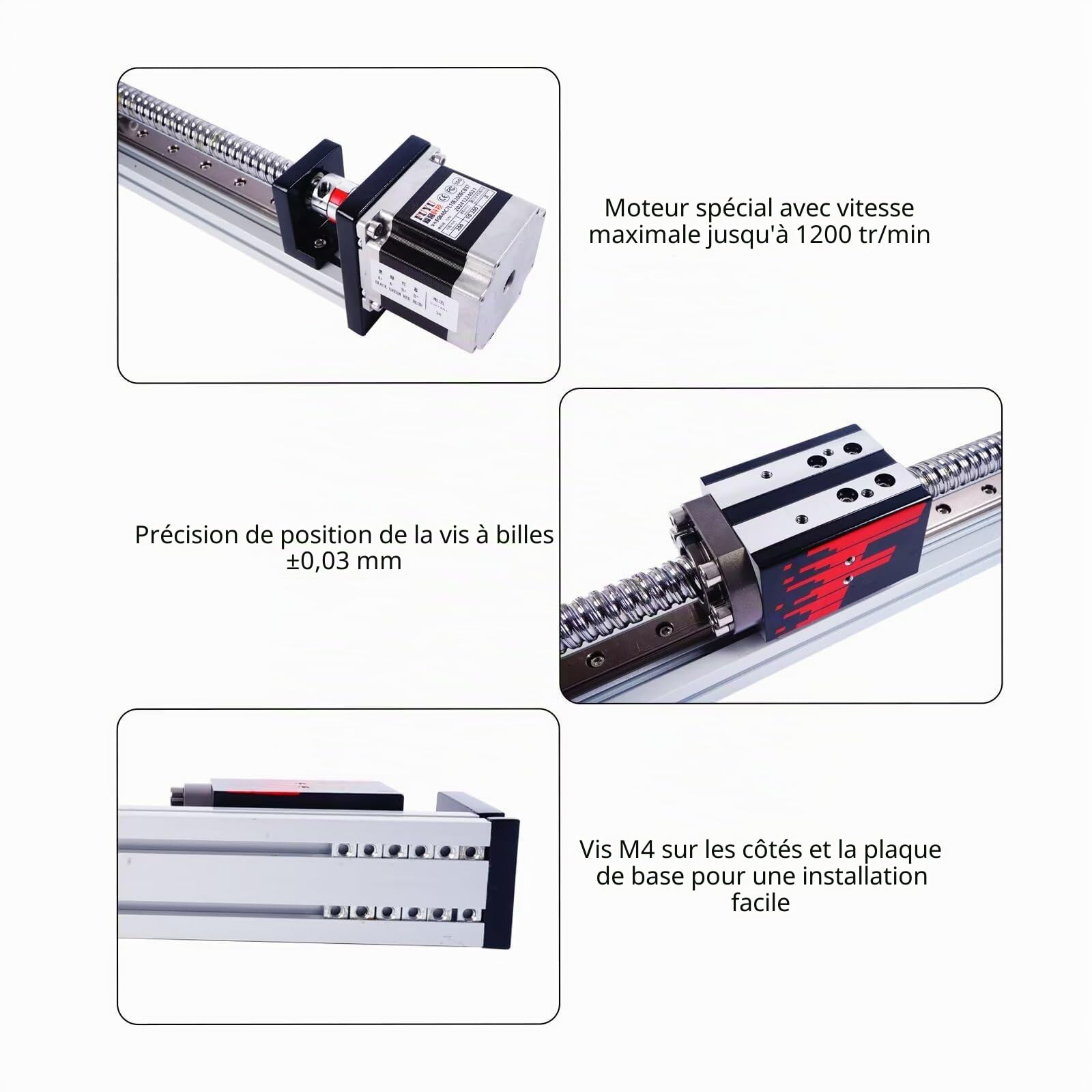 FUYU FSK40 Guidage Linéaire Rail Linéaire Guide Actionneurs à Mouvement Linéaire pour CNC Moteur Nema 23 Moteur 800mm Course